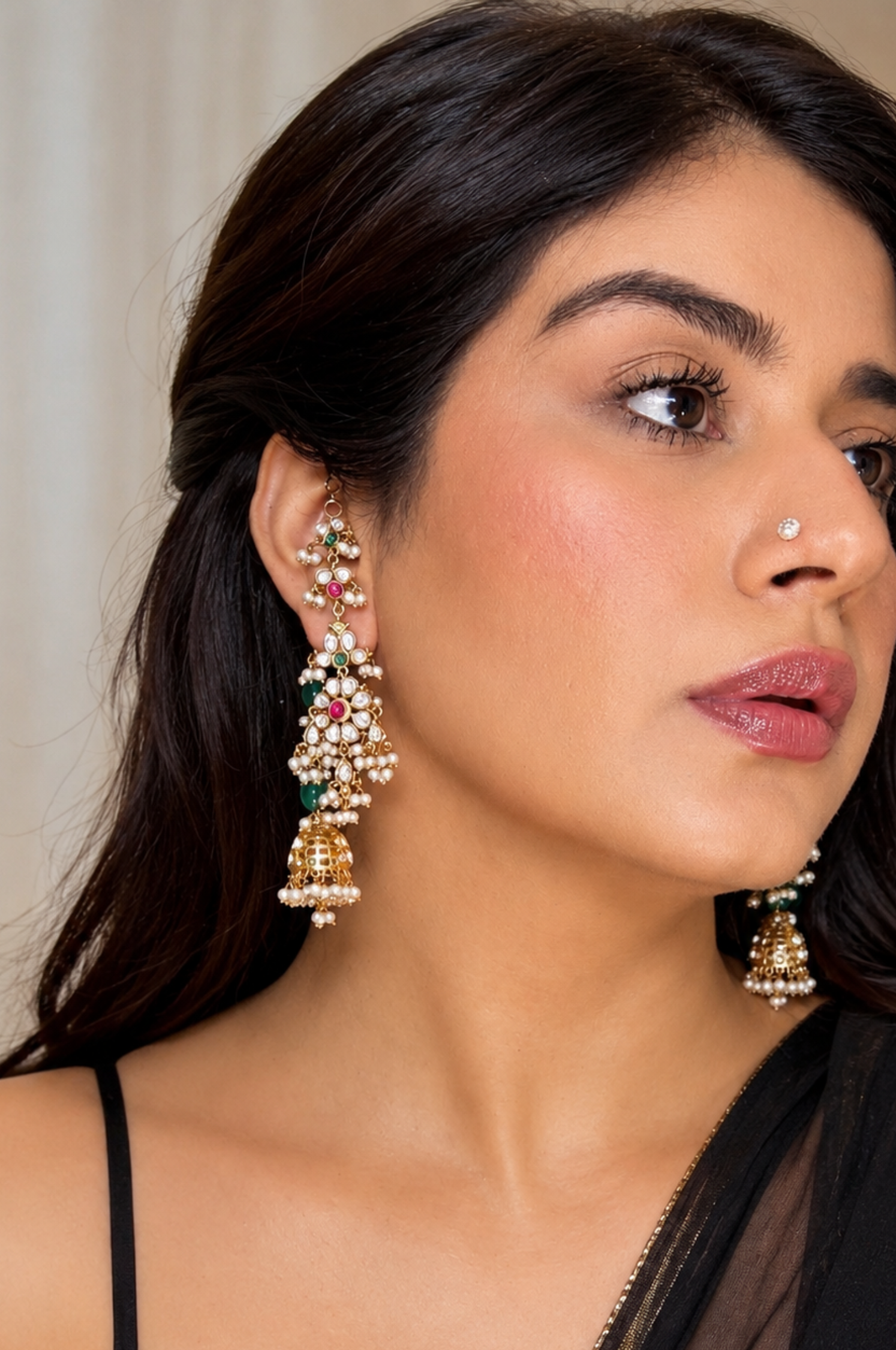 Raasha Gold Plated Polki Earrings