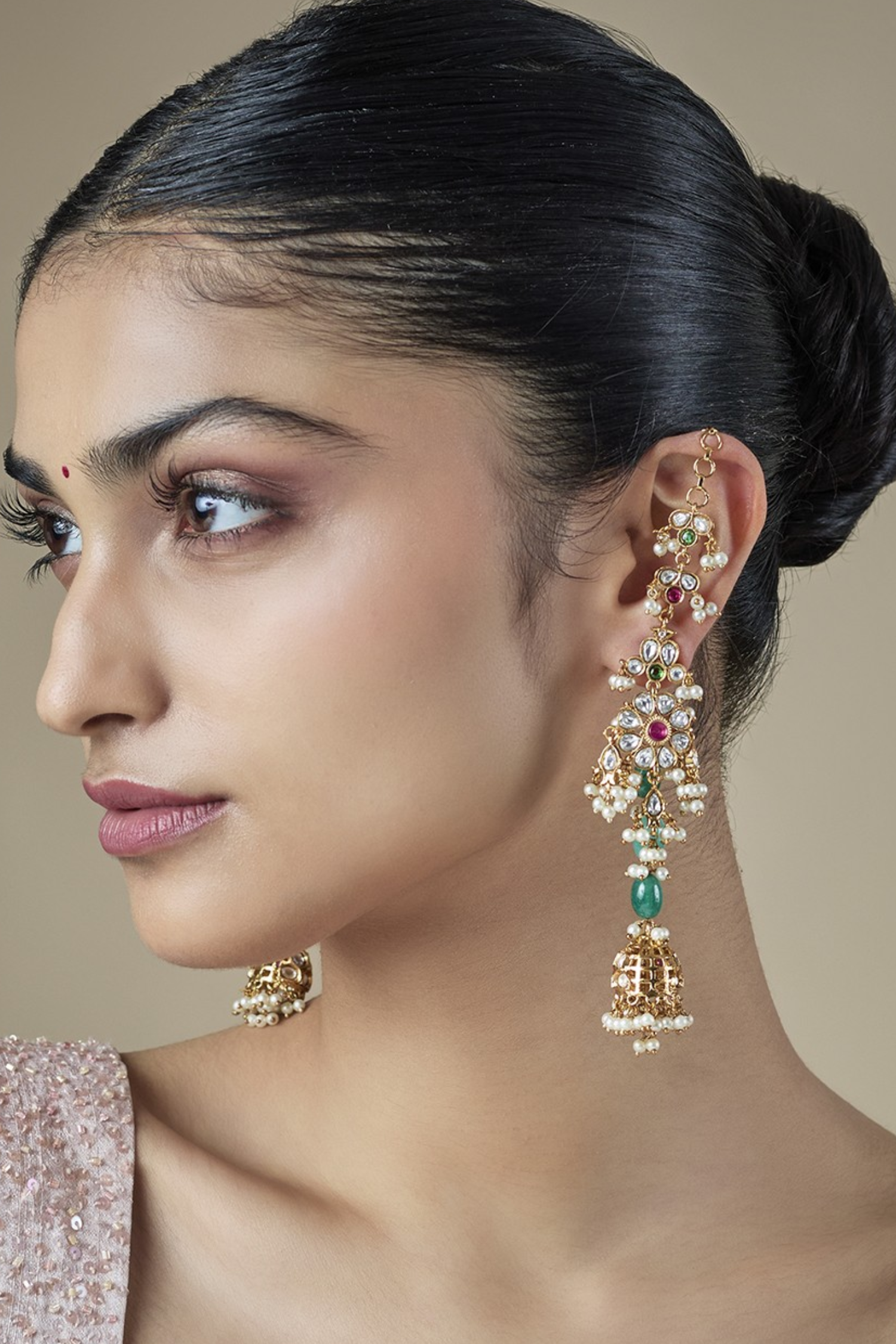 Raasha Gold Plated Polki Earrings