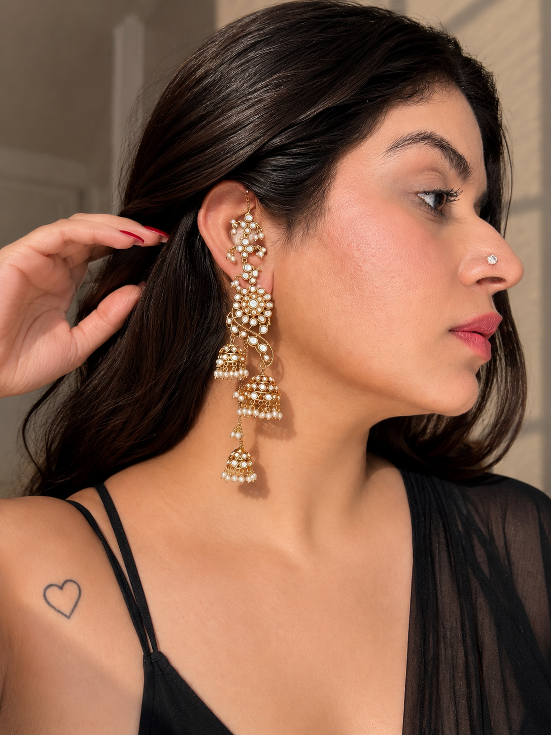 Sureen Gold Plated Polki Earrings