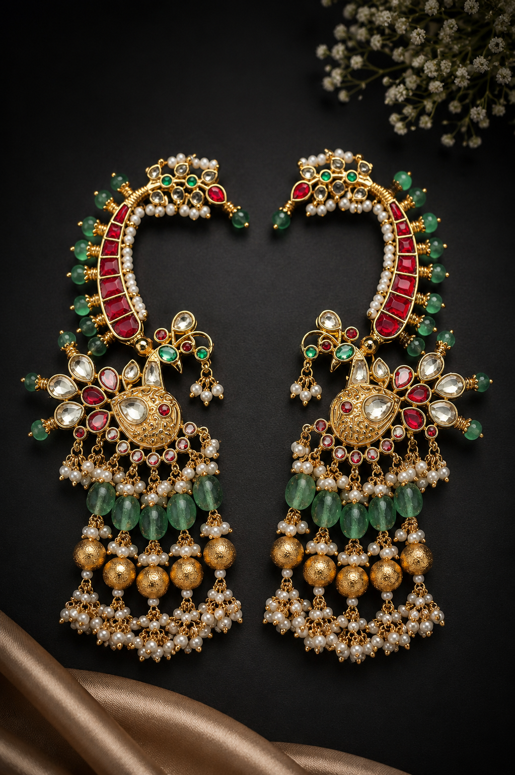 Naiki Pachi Kundan Earrings