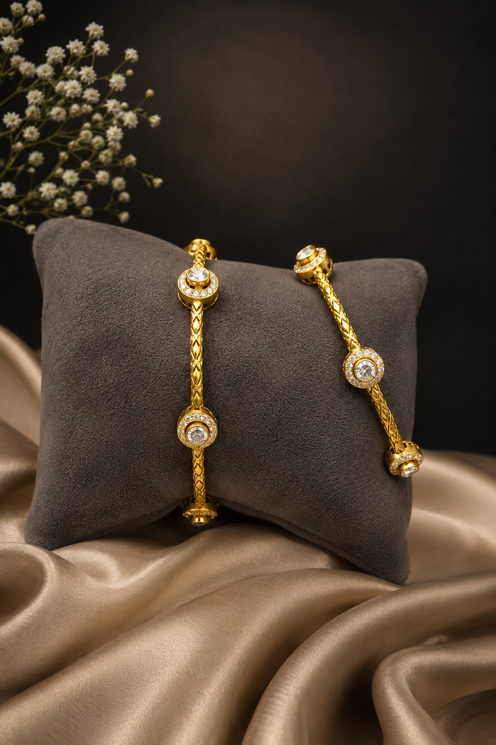 Gold Plated Polki Bangles