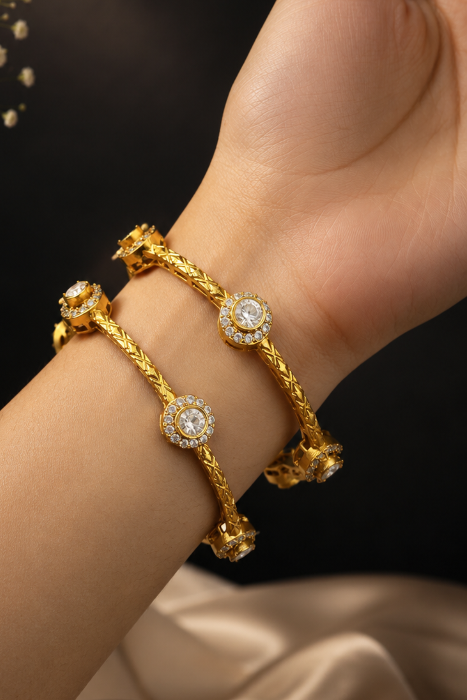 Gold Plated Polki Bangles