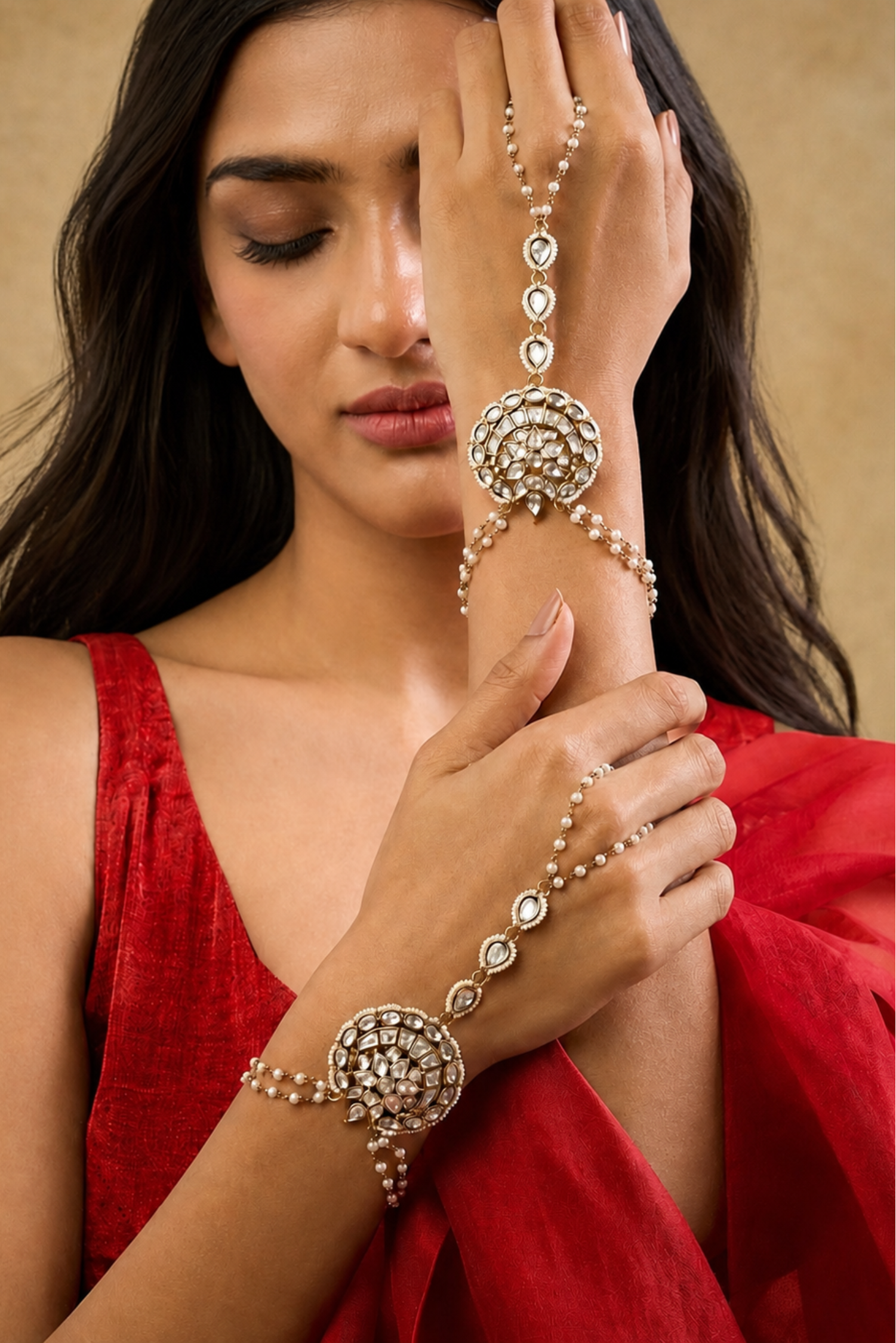 Gold Plated Polki Haath Phool