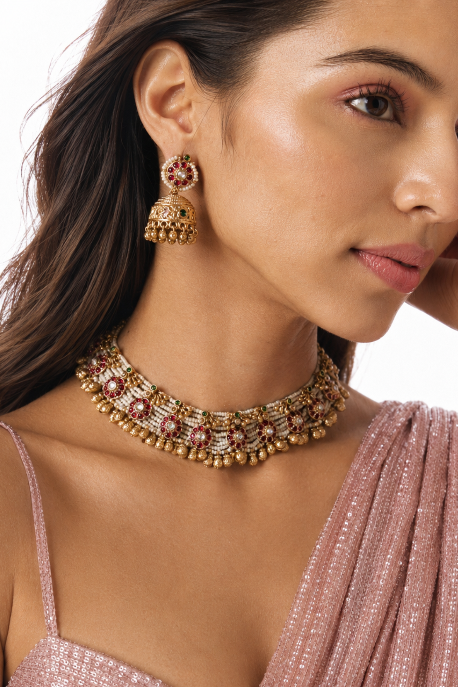 Vreenia Gold Temple Set