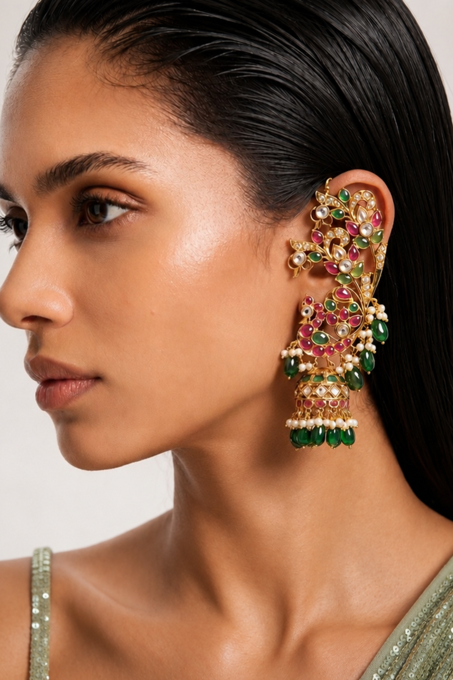 Rivya Polki Kundan Earcuff Earrings