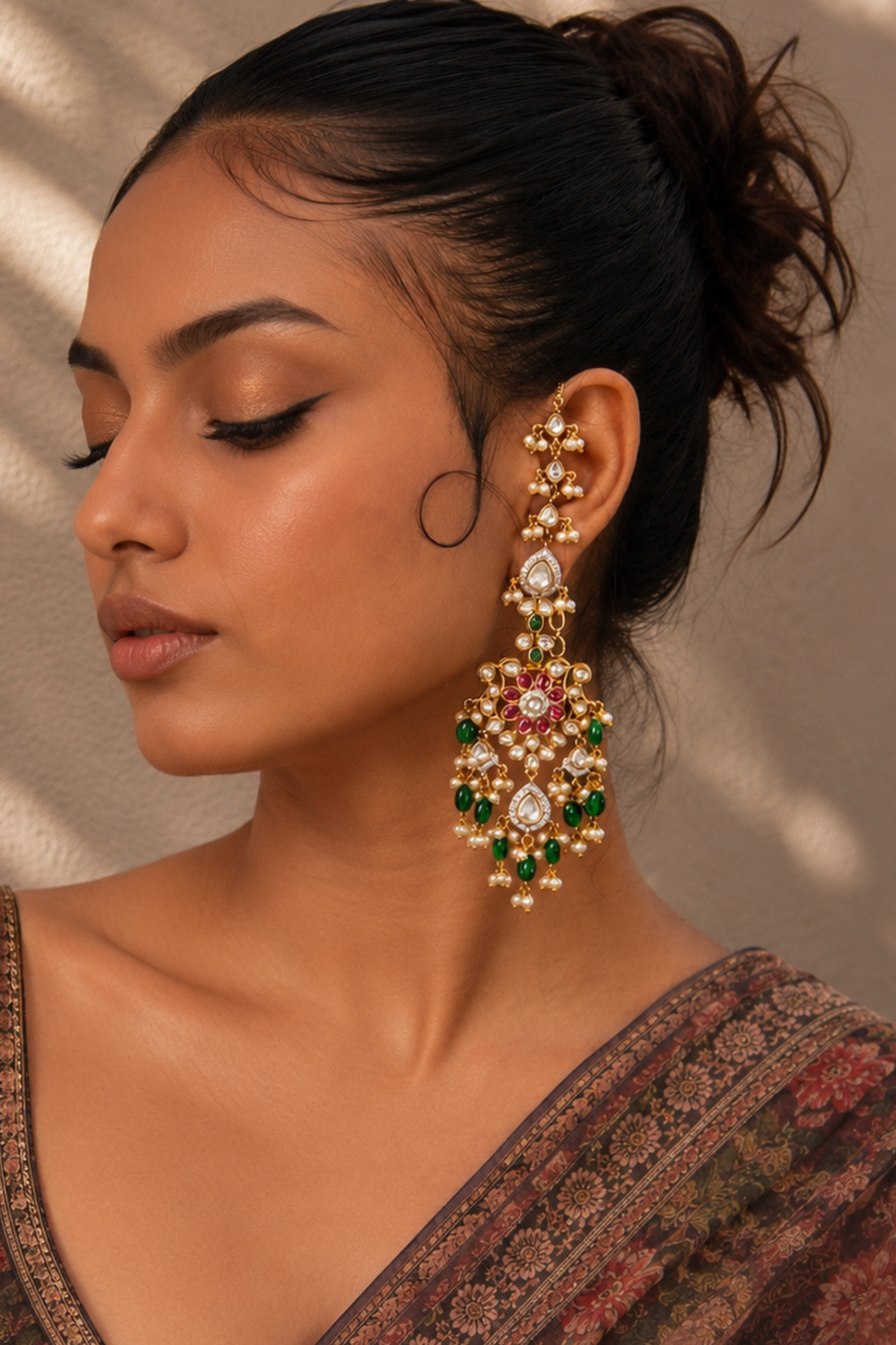 Milaani Pachi Kundan Earrings