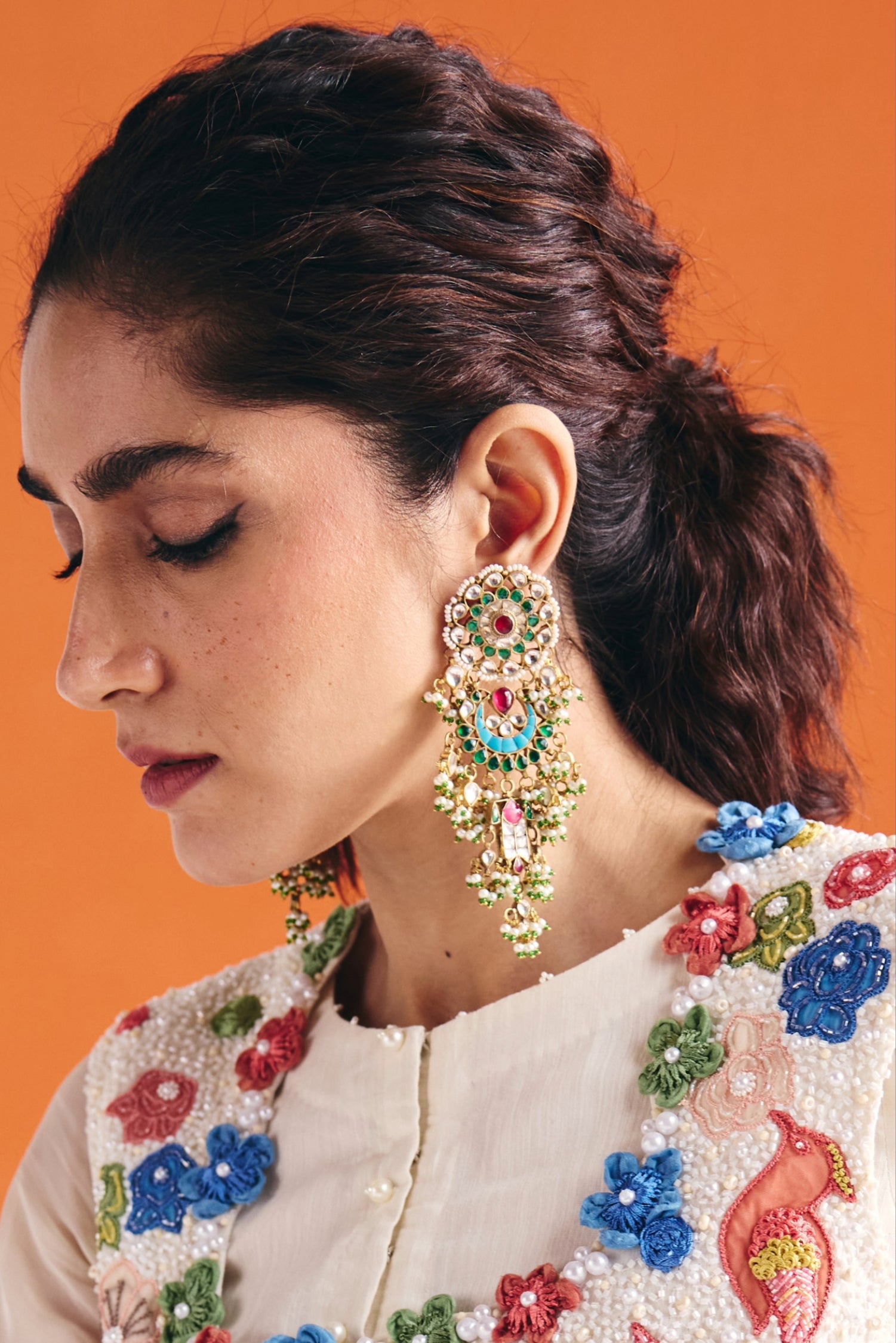 Gazleen Pachi Kundan Earrings