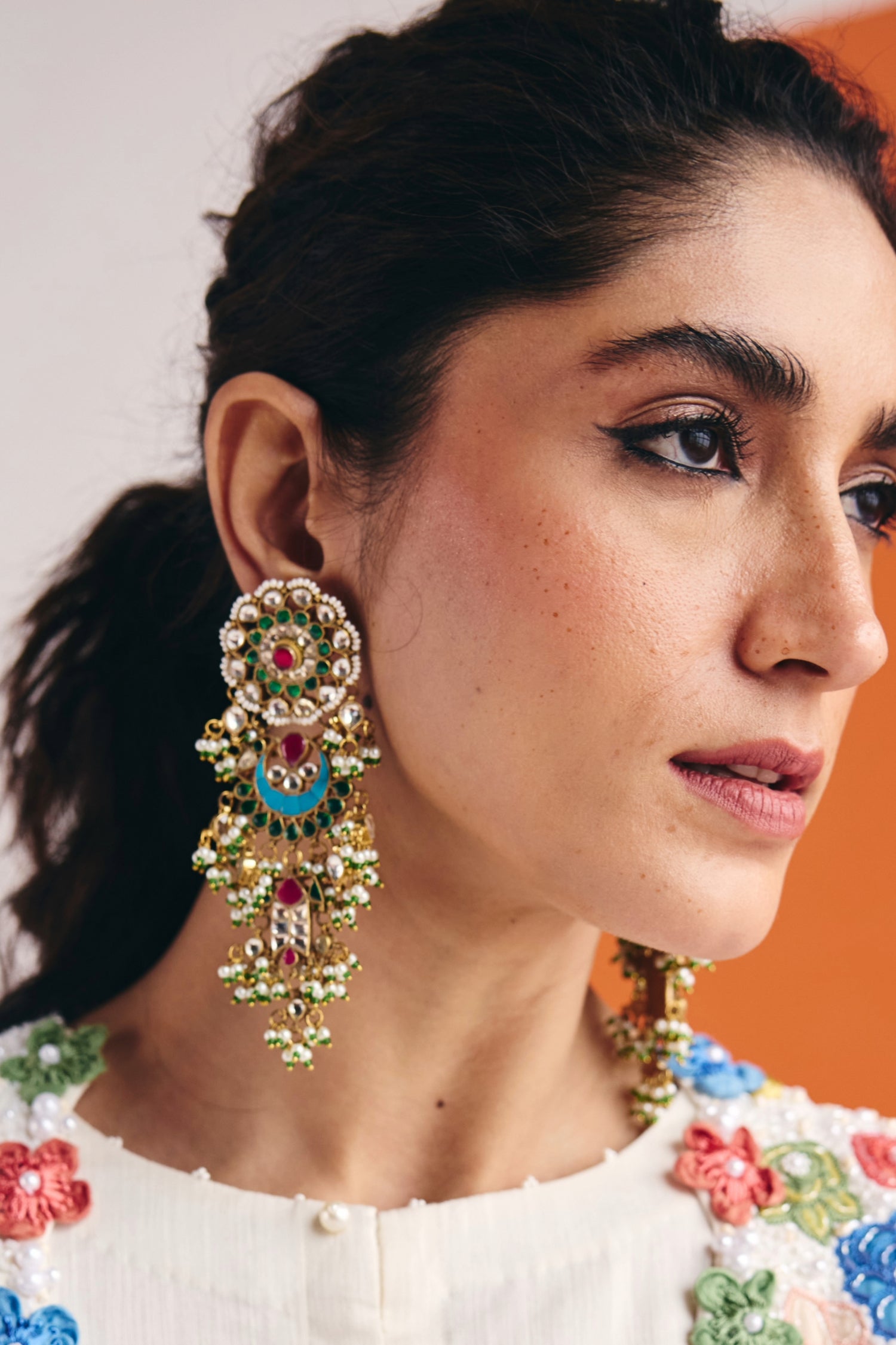 Gazleen Pachi Kundan Earrings
