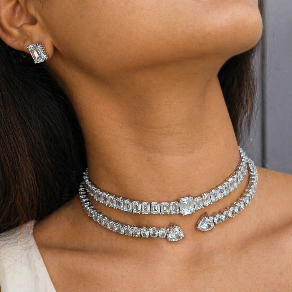 Paisley Diamond Necklace Set