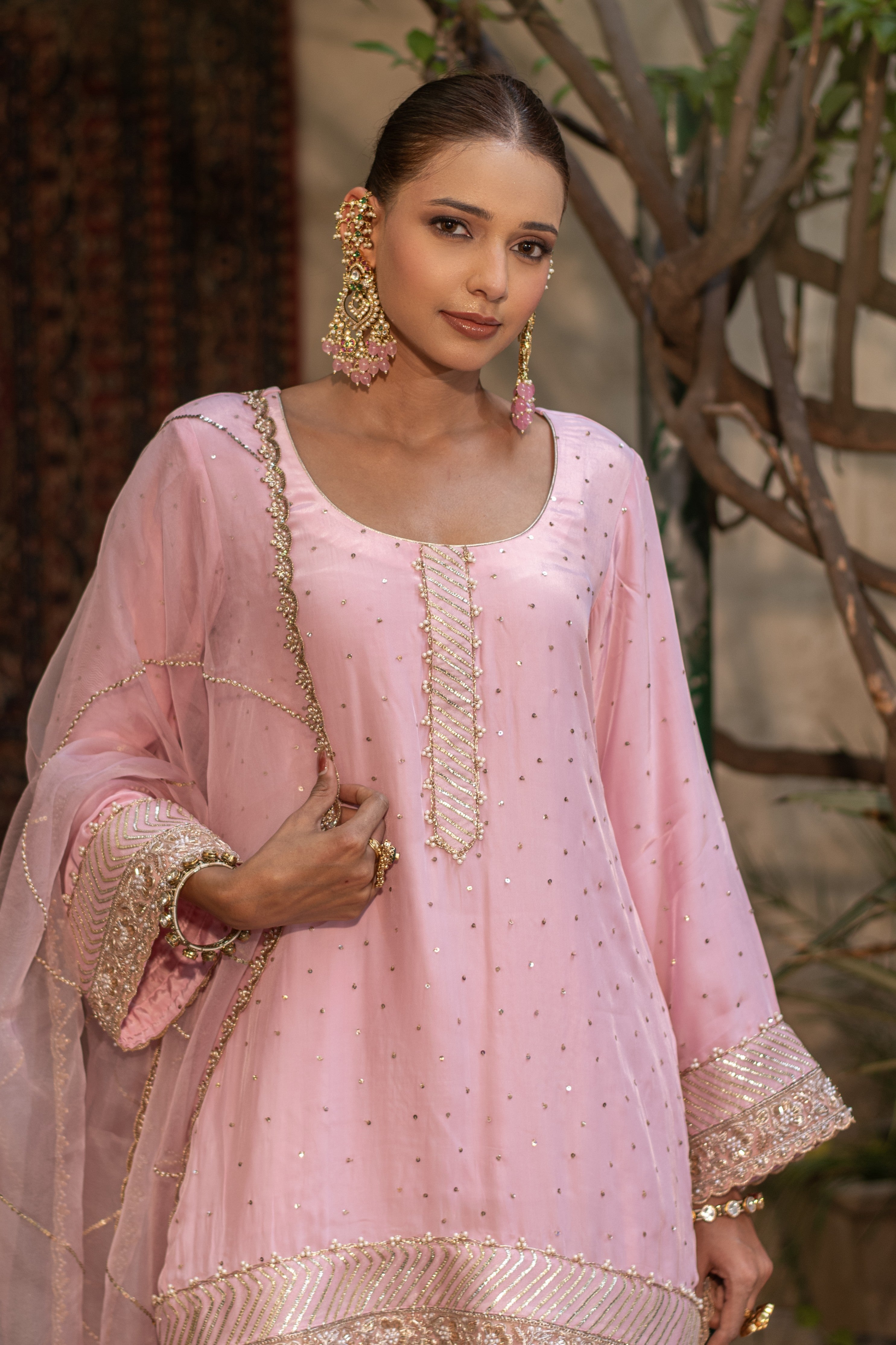 Nitibha Polki Earrings with Earchains