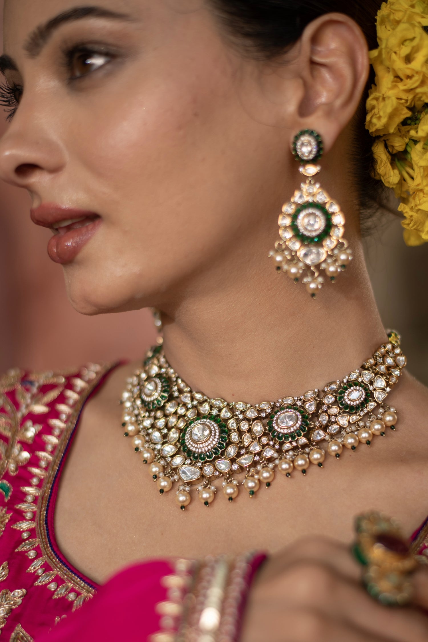 Drisana Moissanite Polki Set