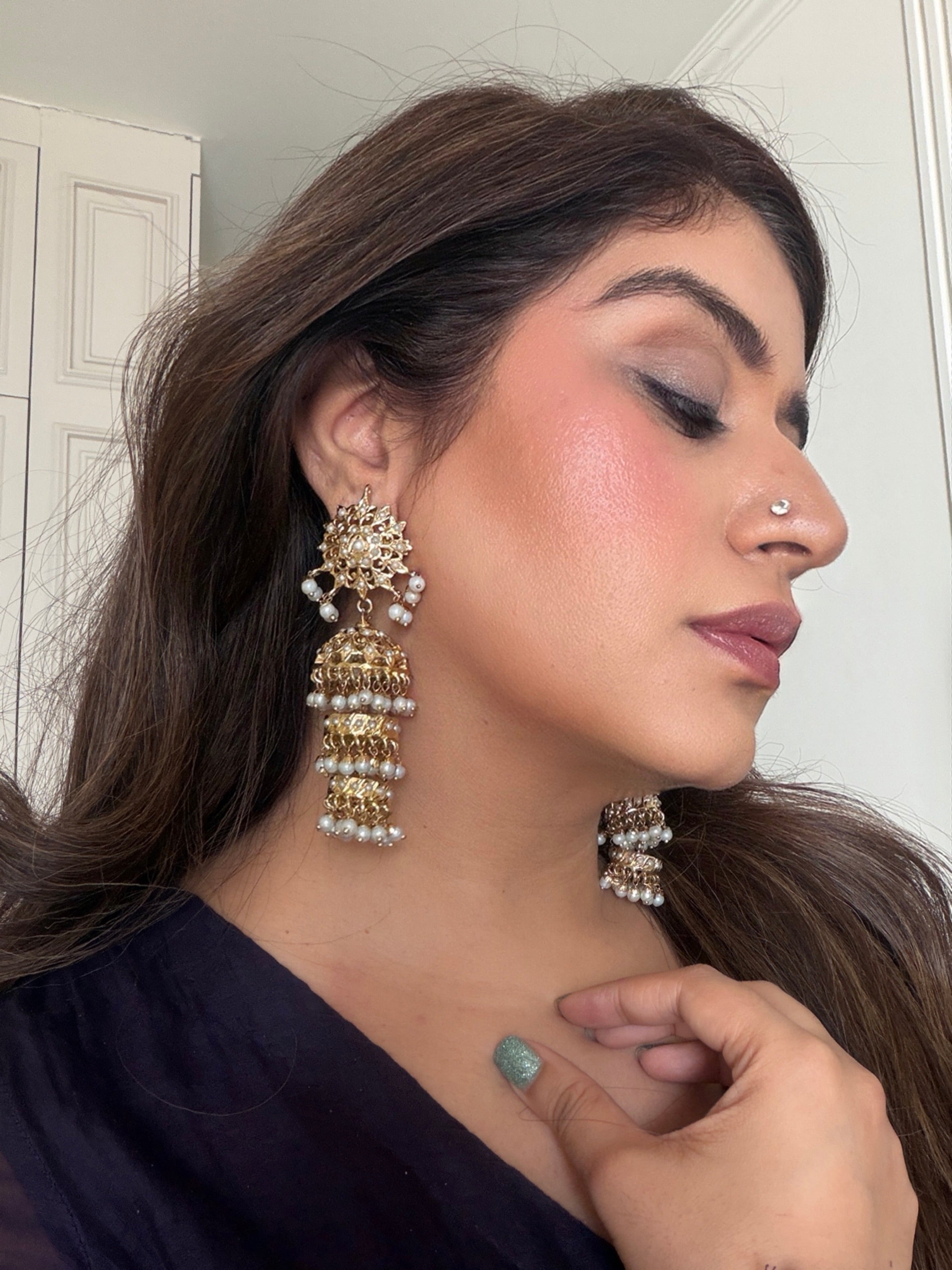 Kusha Gold Plated Jadau Earrings