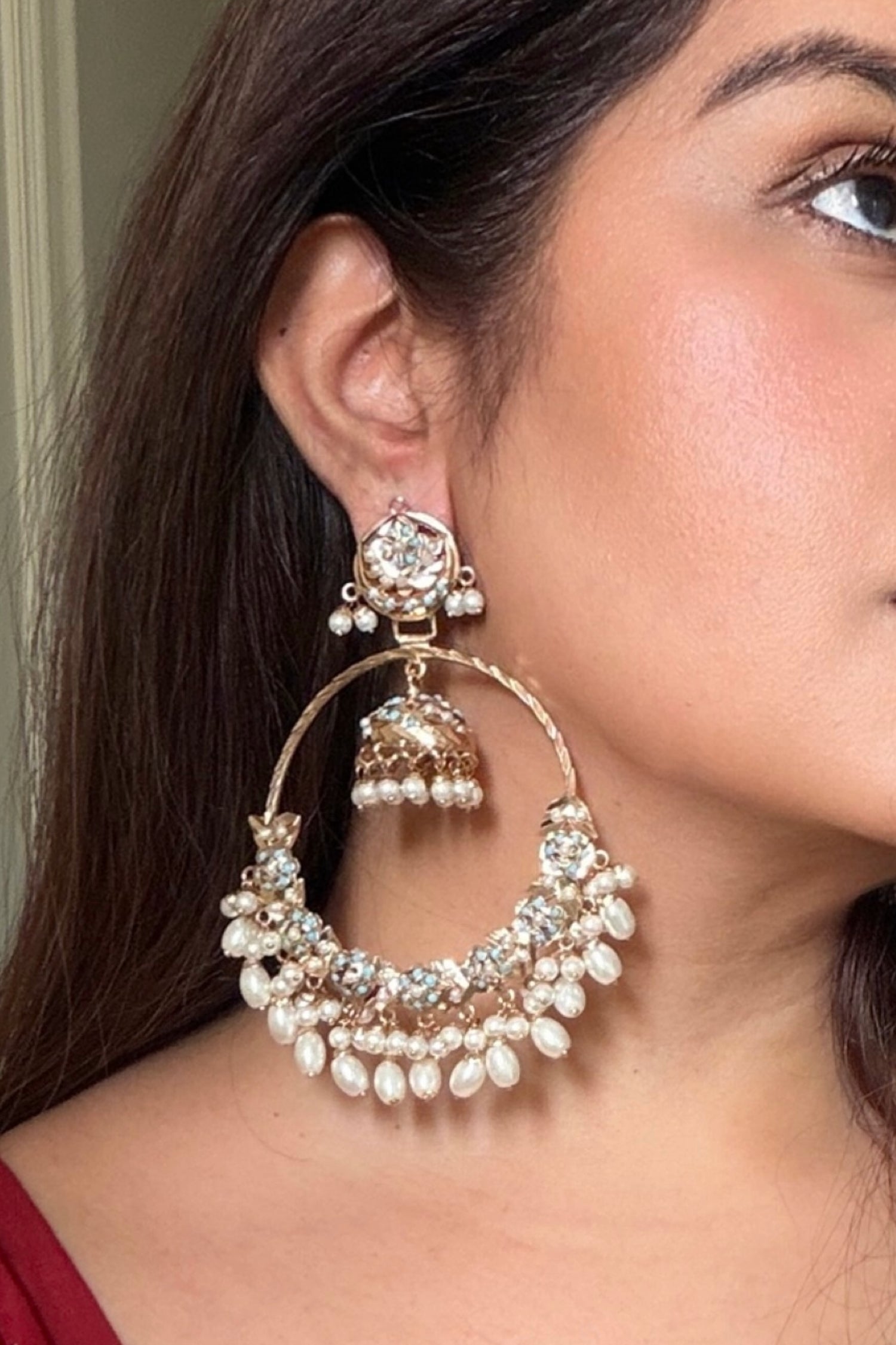 Kusha Gold Plated Jadau Earrings
