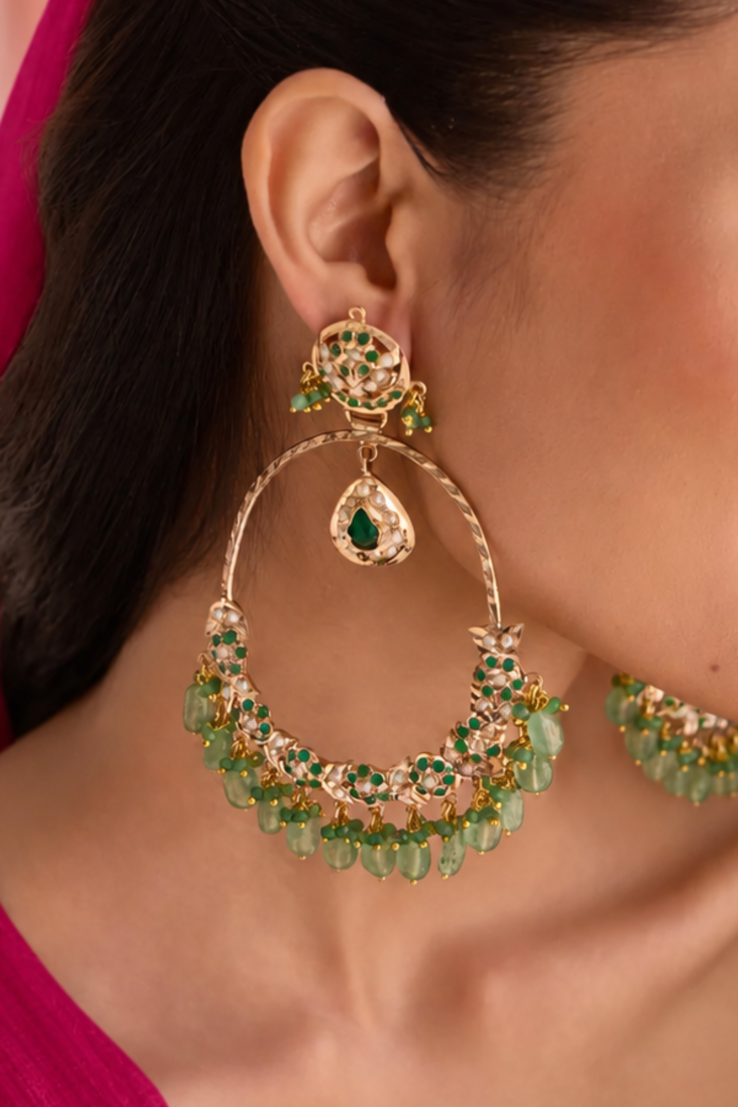 Kusha Gold Plated Jadau Earrings