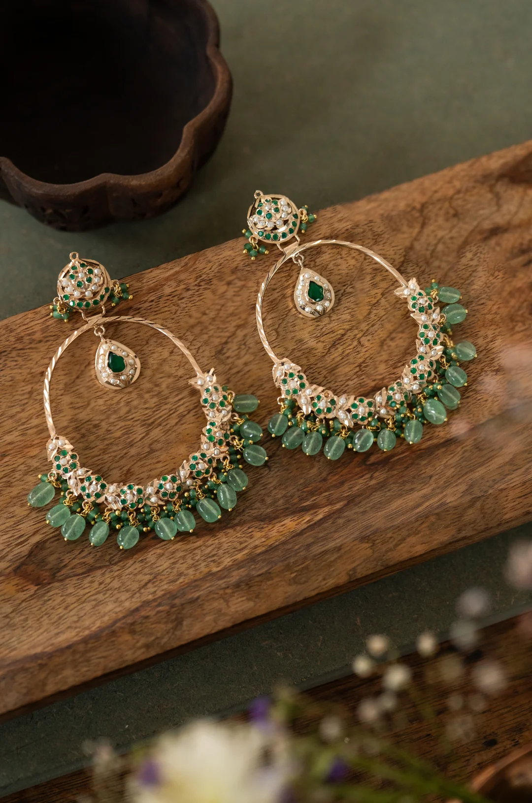 Kusha Gold Plated Jadau Earrings