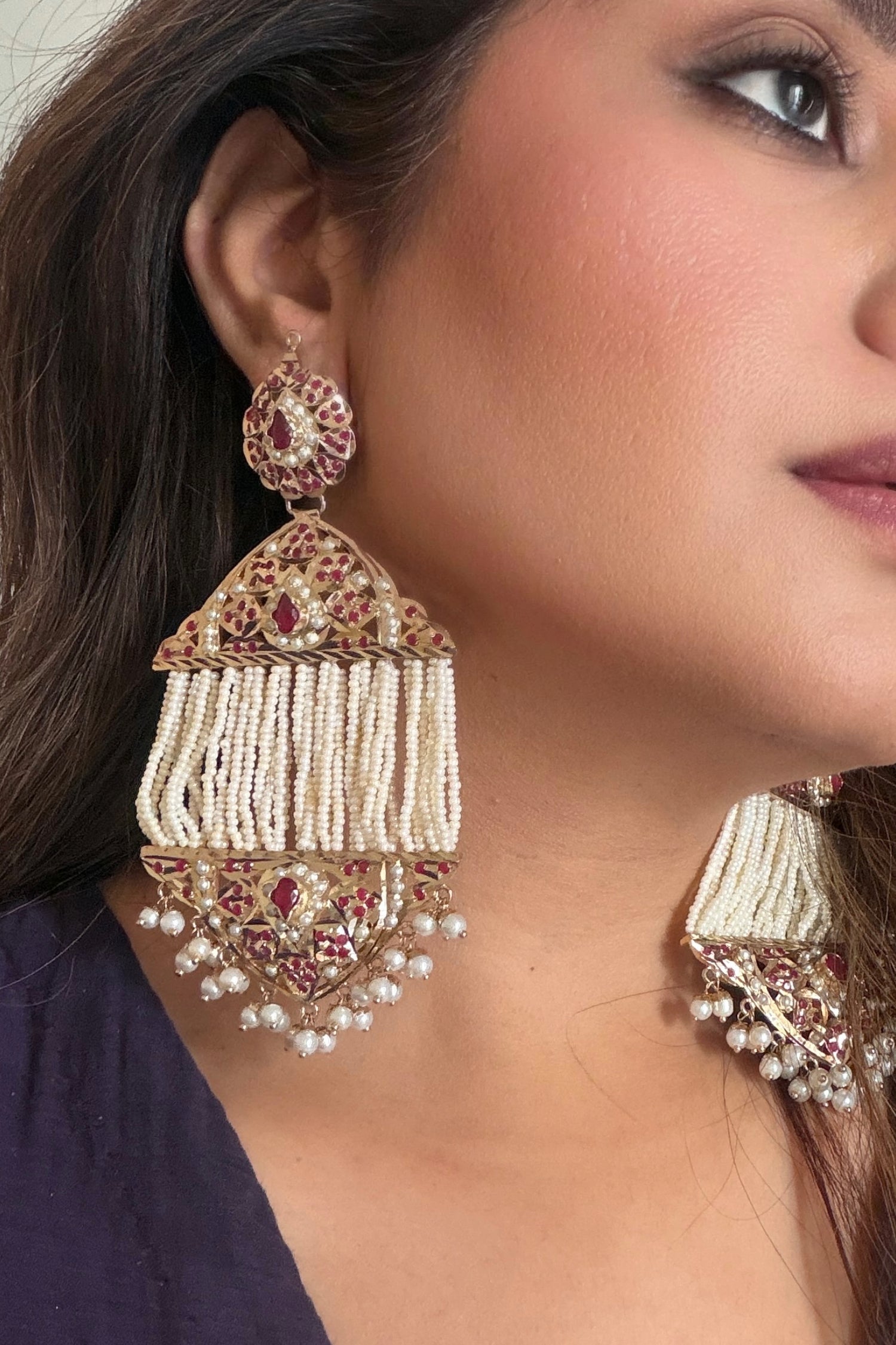 Kusha Gold Plated Jadau Earrings