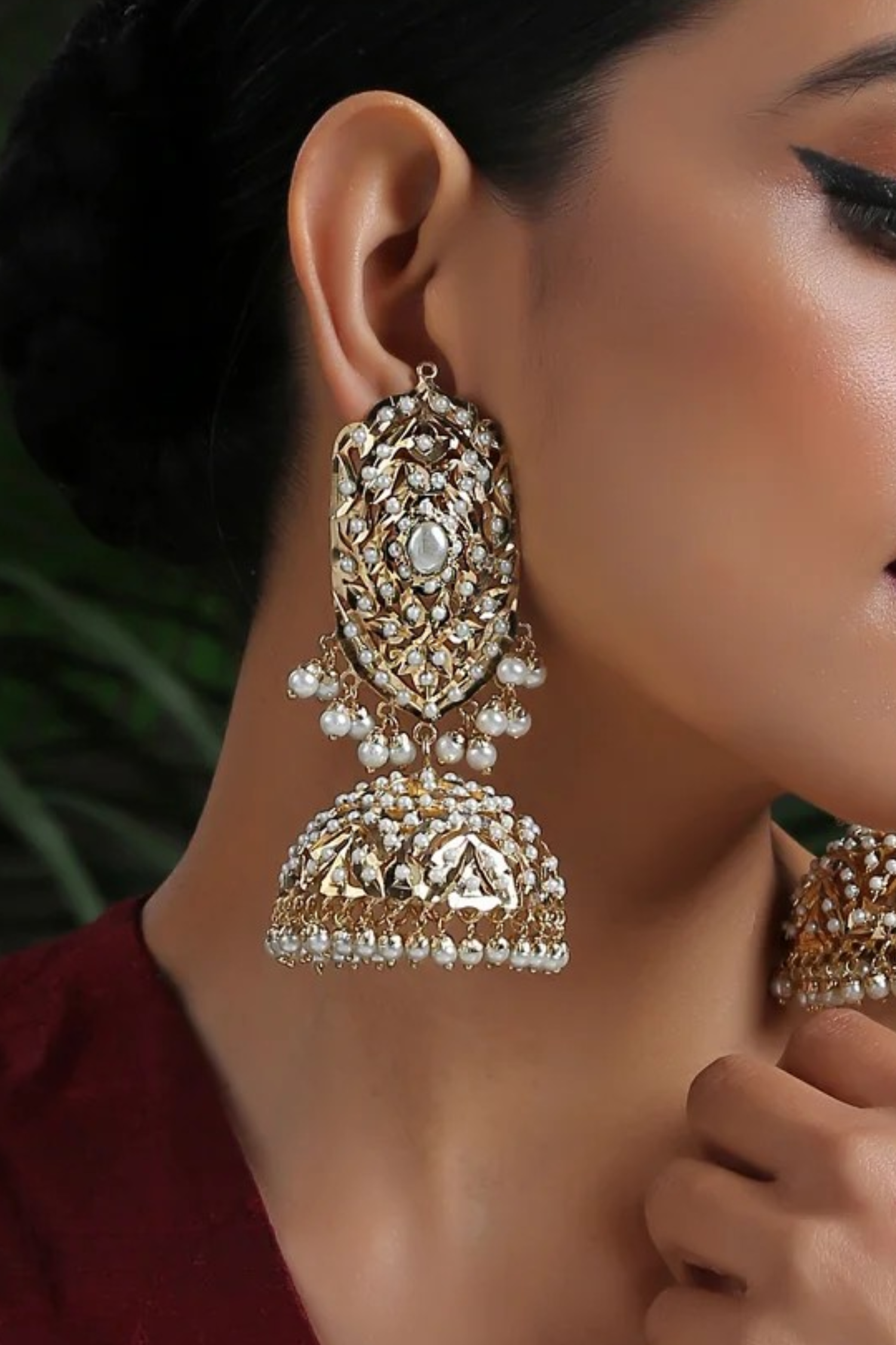 Anushka Gold Plated Jadau Earrings