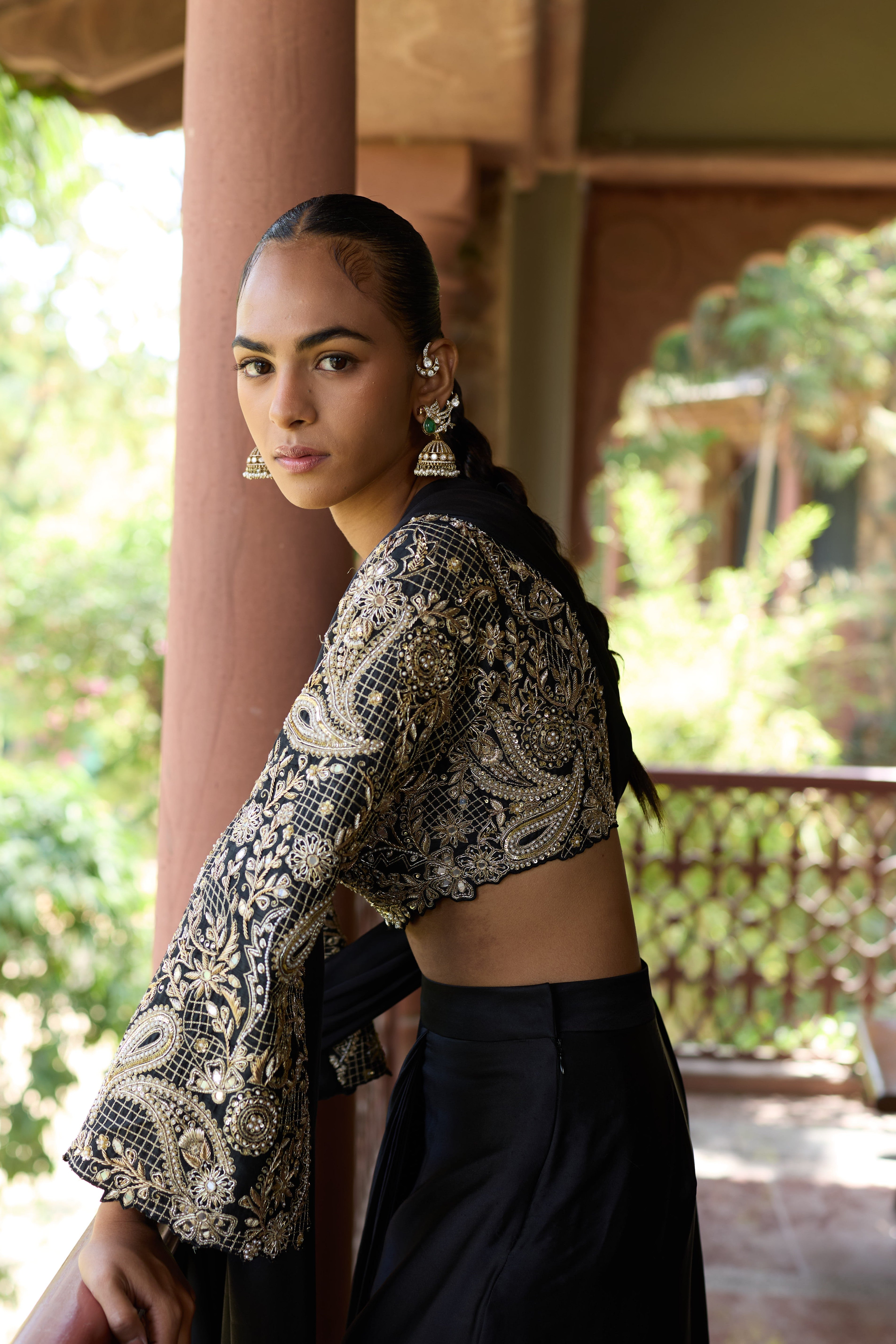 Keera Peacock Polki Earcuff Earrings