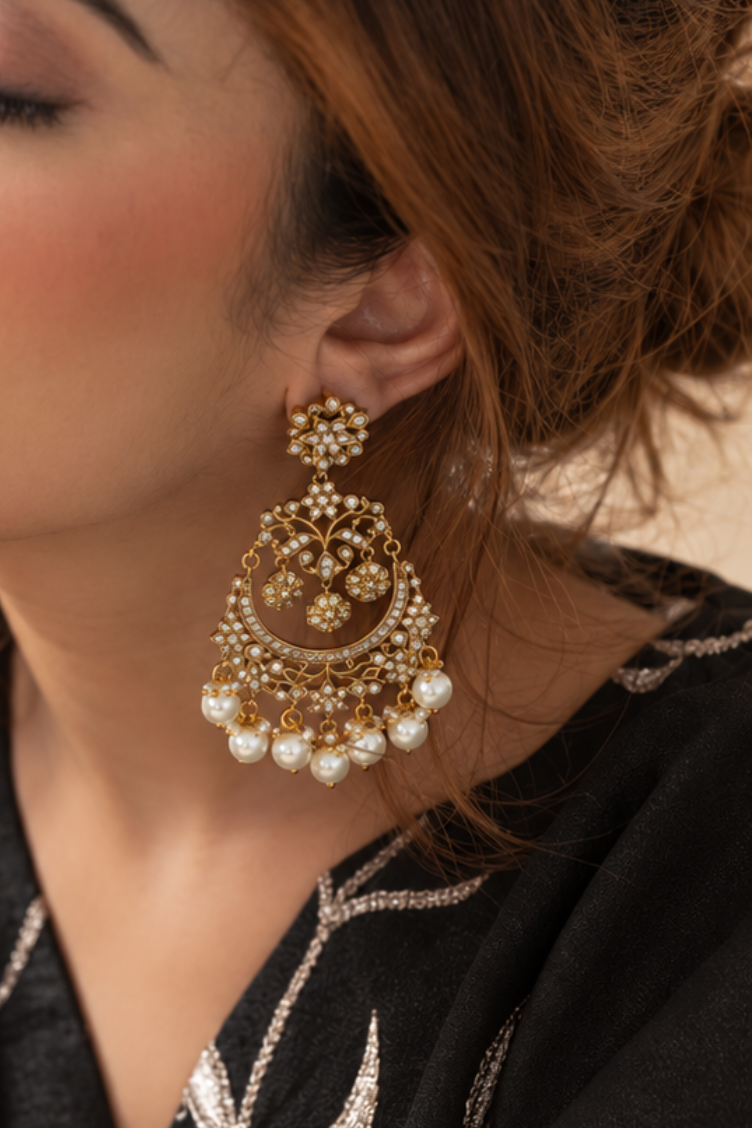 Neela Handcrafted Gold Earrings