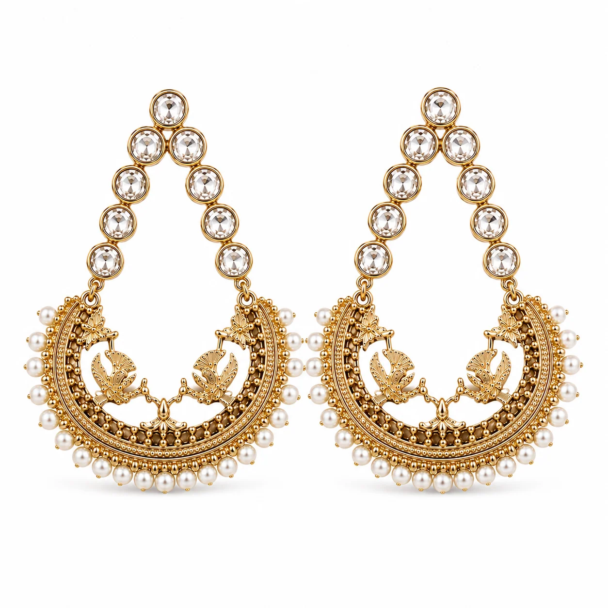 Faris Handcrafted Antique Gold Earrings