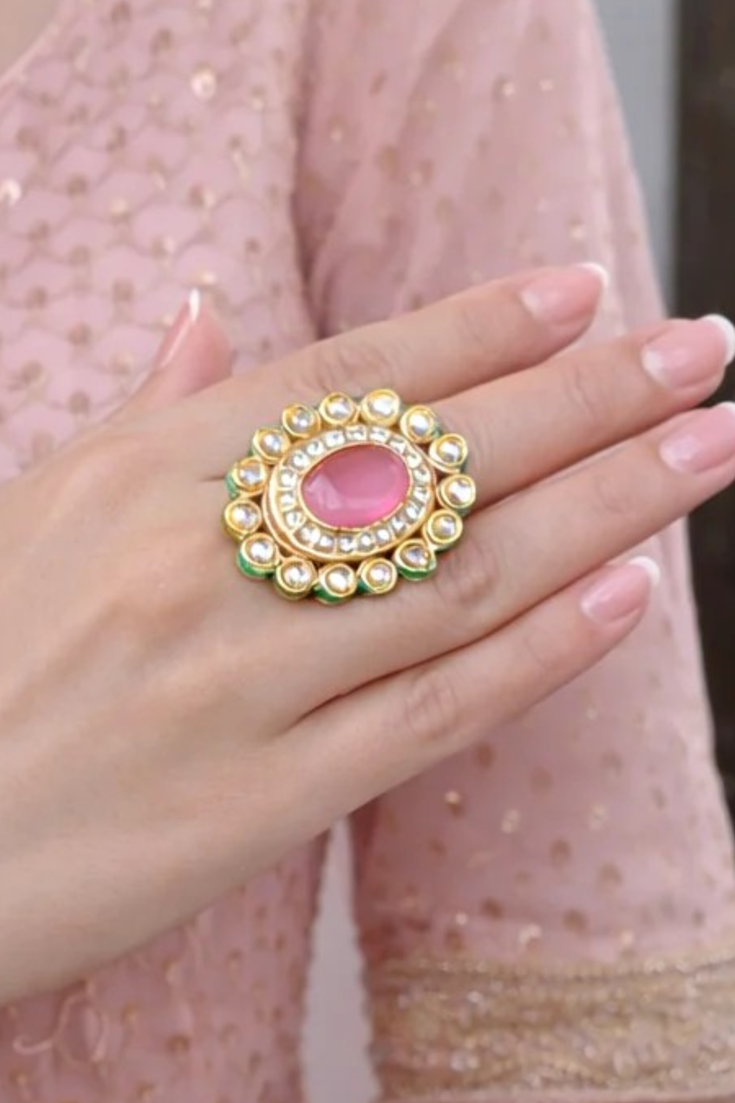 Kundan Meena Ring