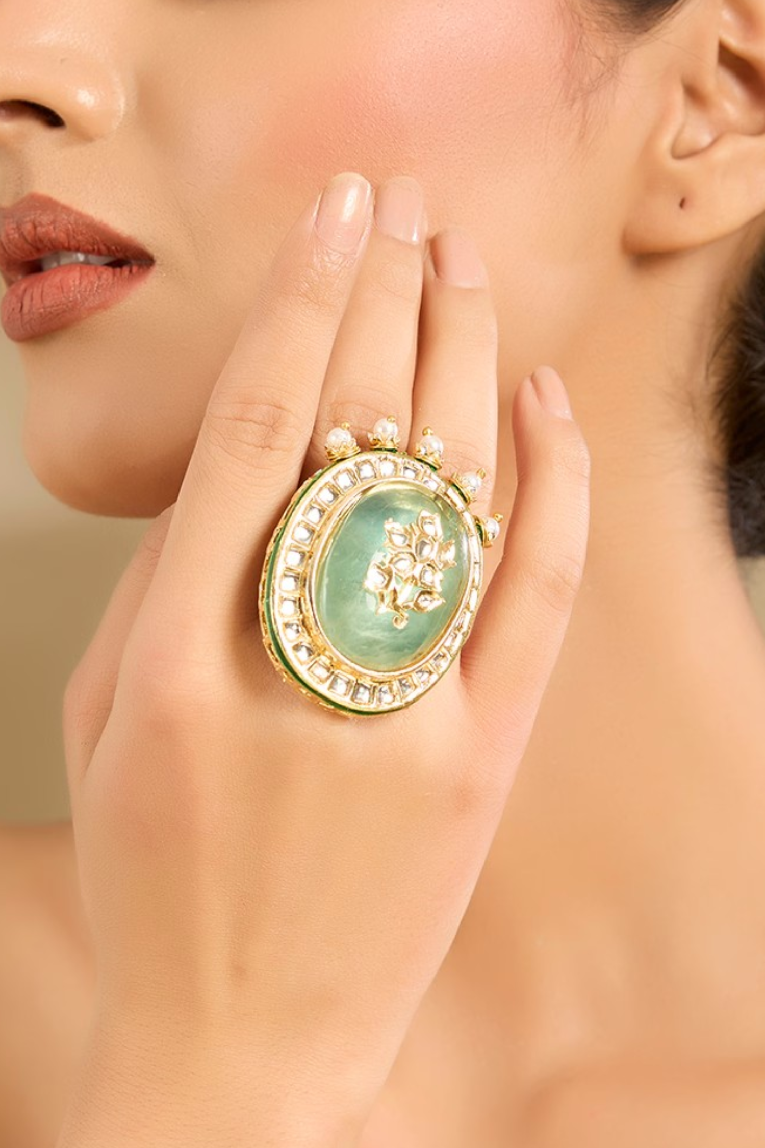 Kundan Meena Ring