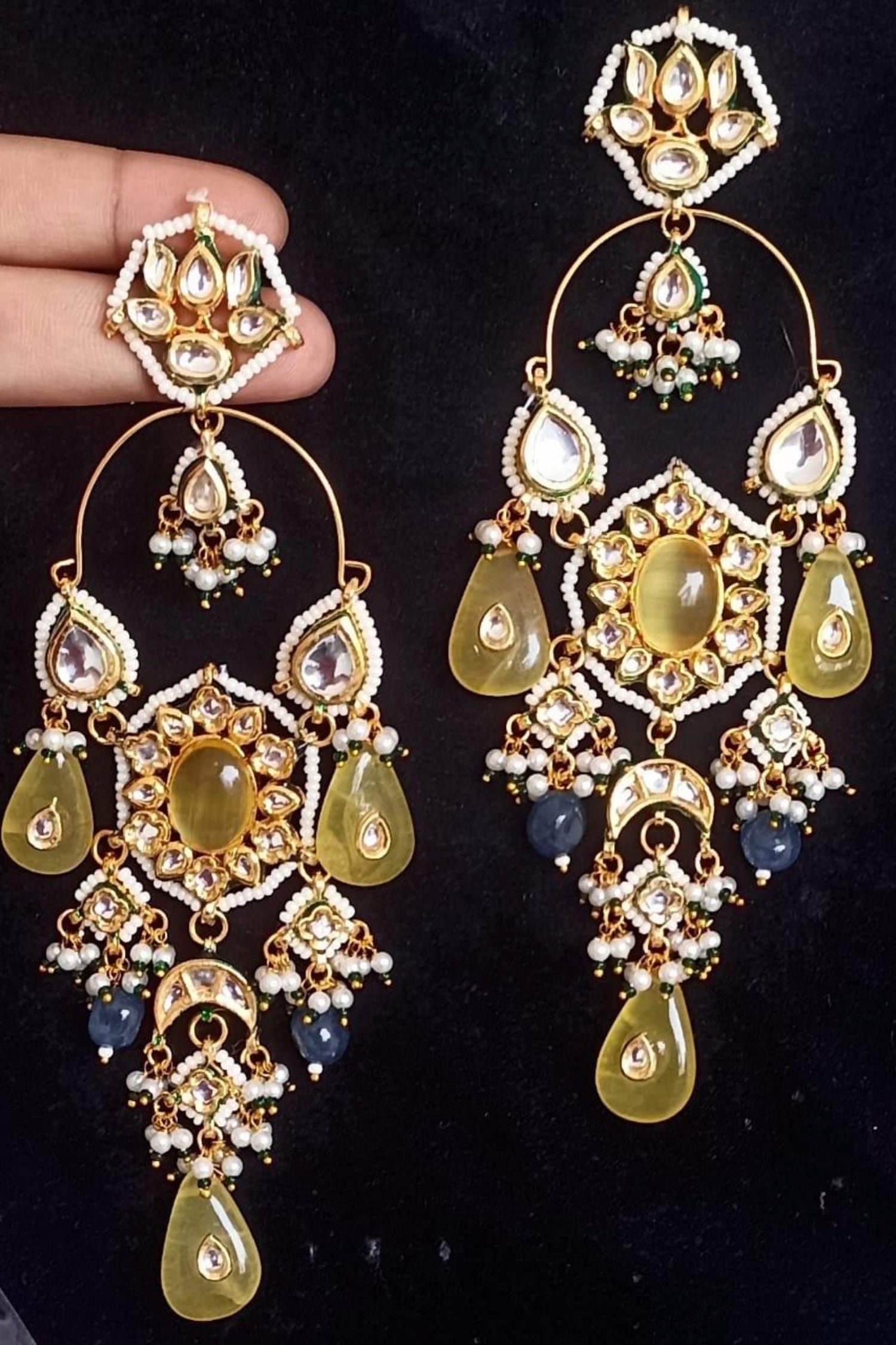 Aarya Long Kundan Earrings