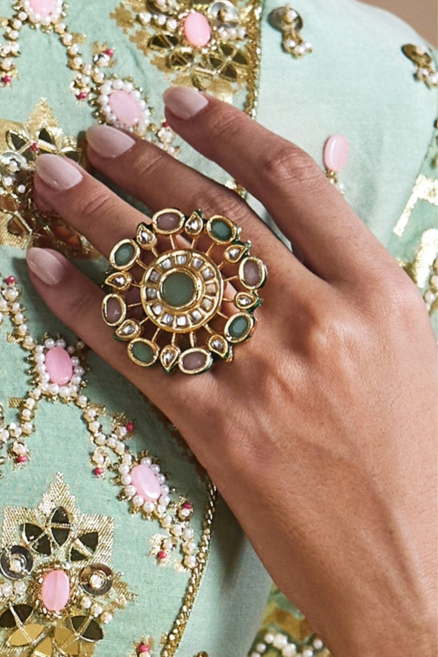 Kundan Meena Ring