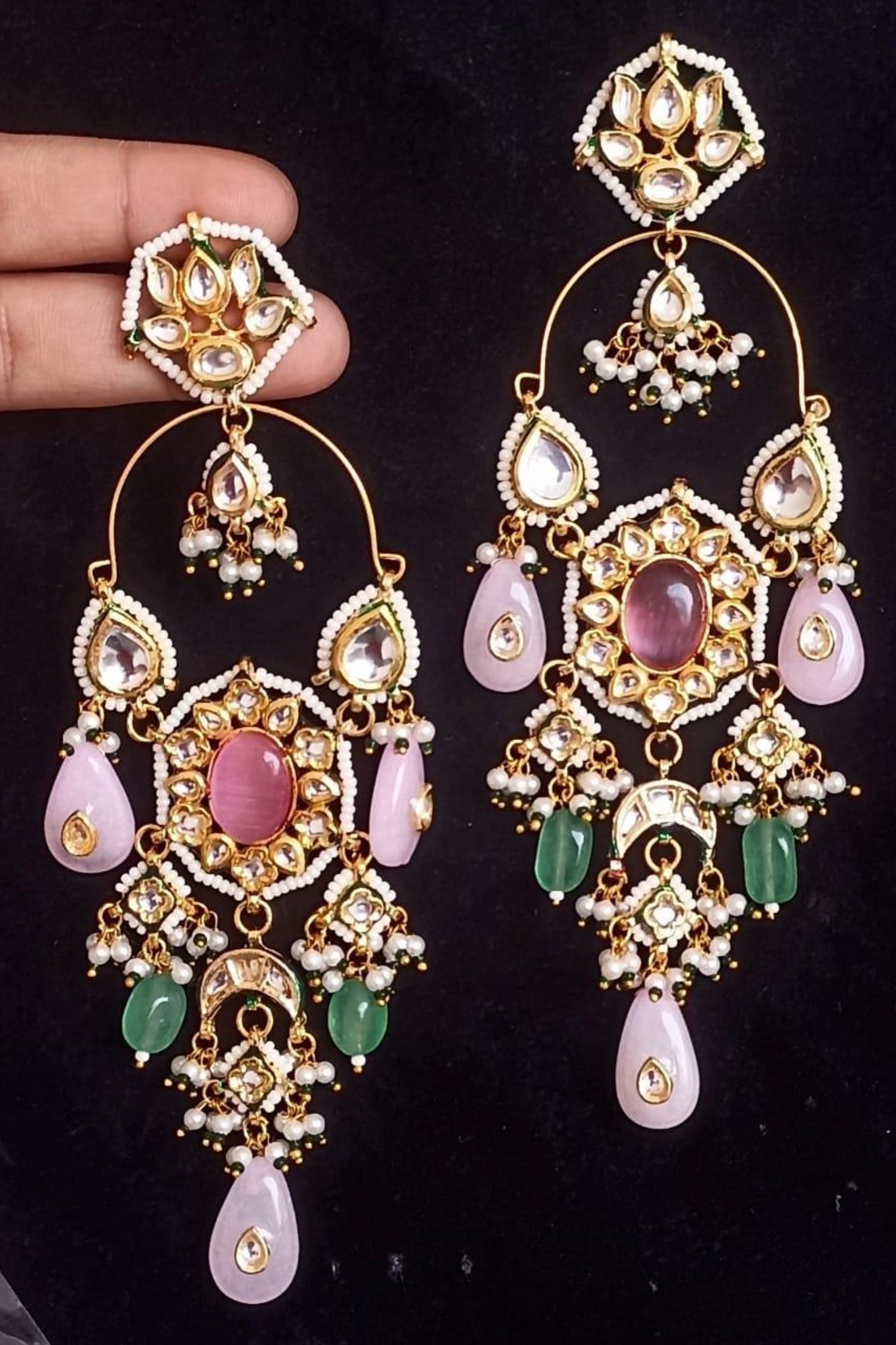 Aarya Long Kundan Earrings