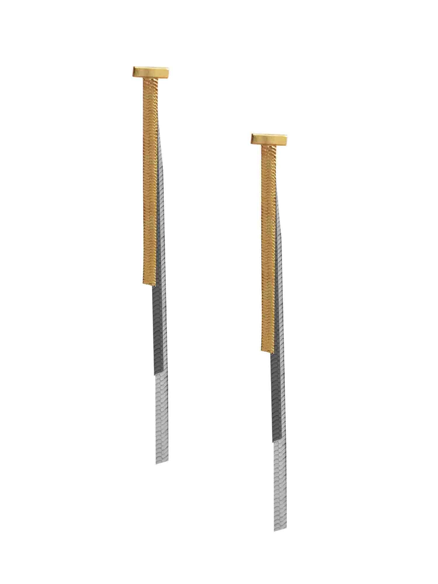 Luxe Dual-Tone Drop Earrings