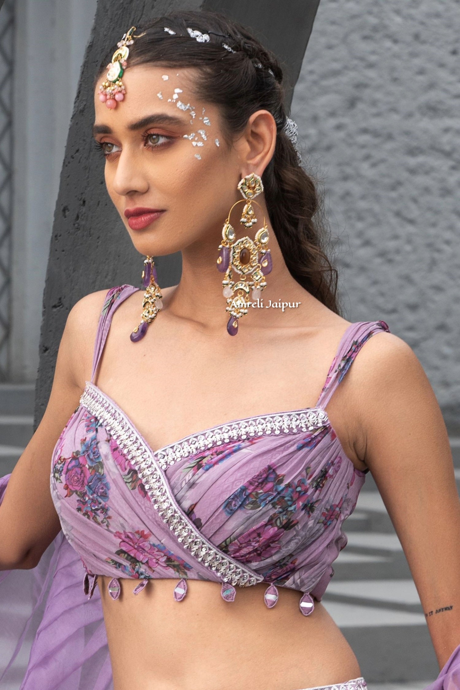 Aarya Long Kundan Earrings