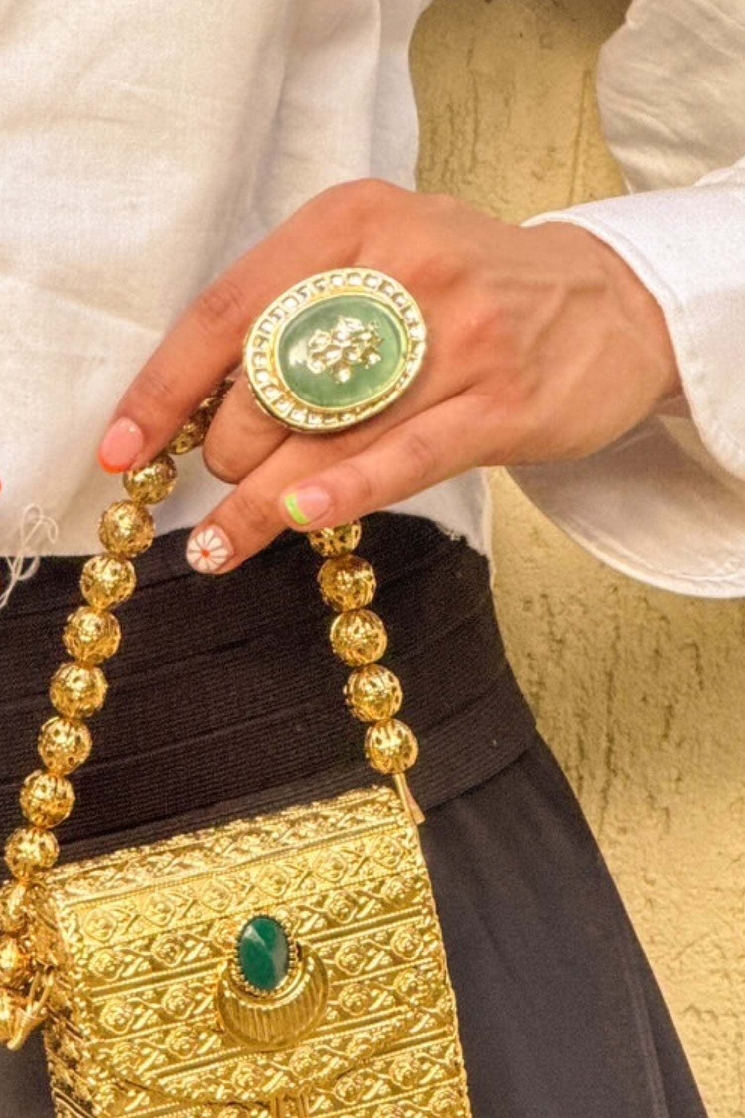 Kundan Meena Ring