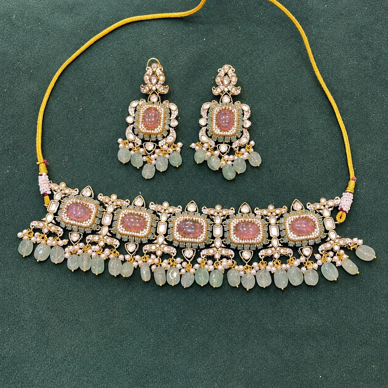Disha Mint Polki Choker Set