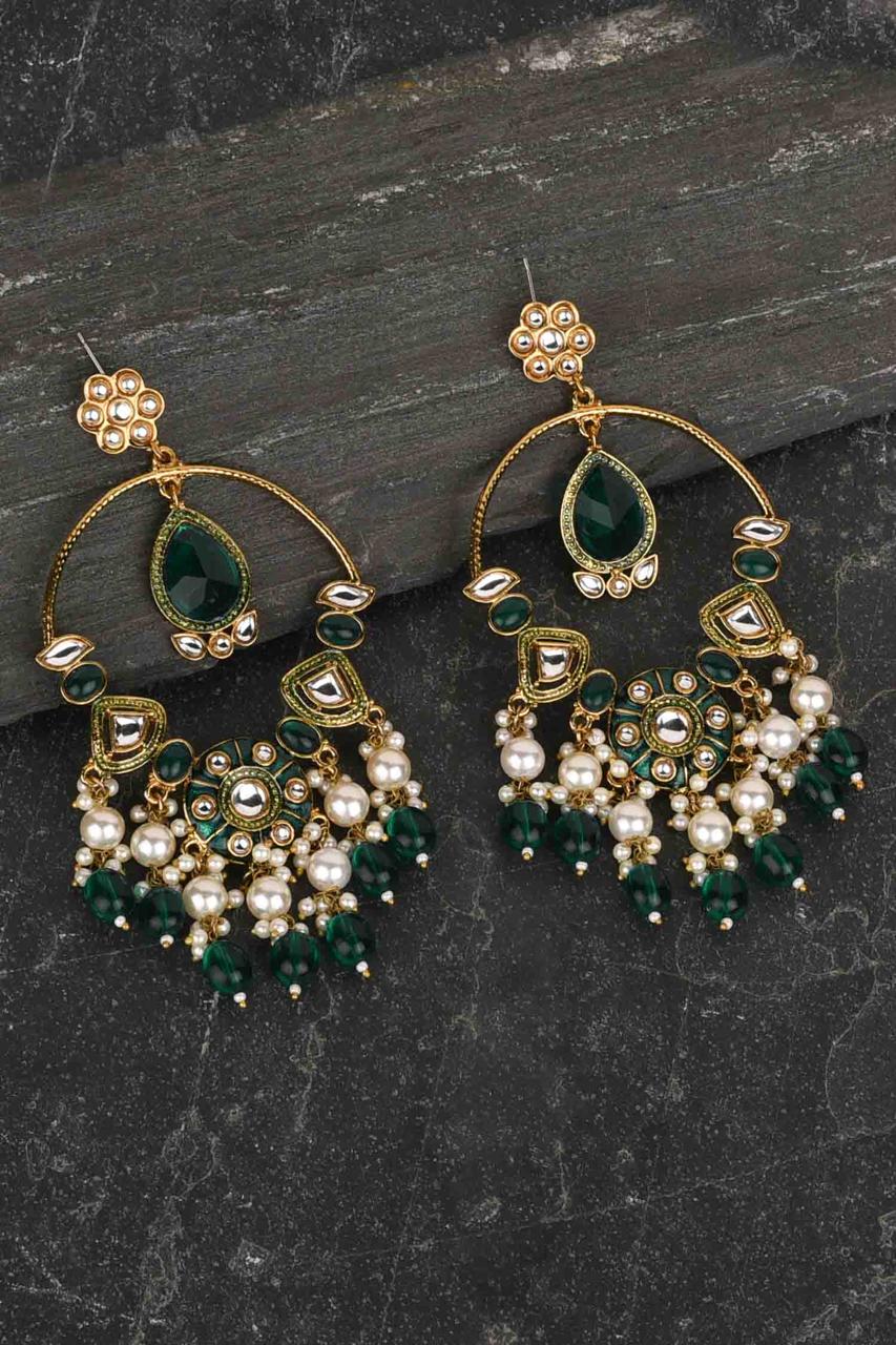 Baati Kundan Meena Earrings