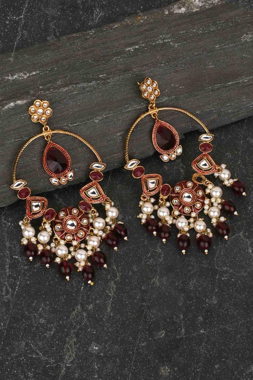Baati Kundan Meena Earrings