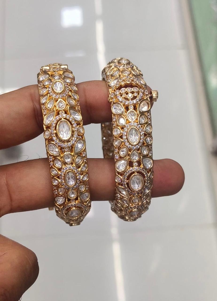 Gold Plated Polki Bangles