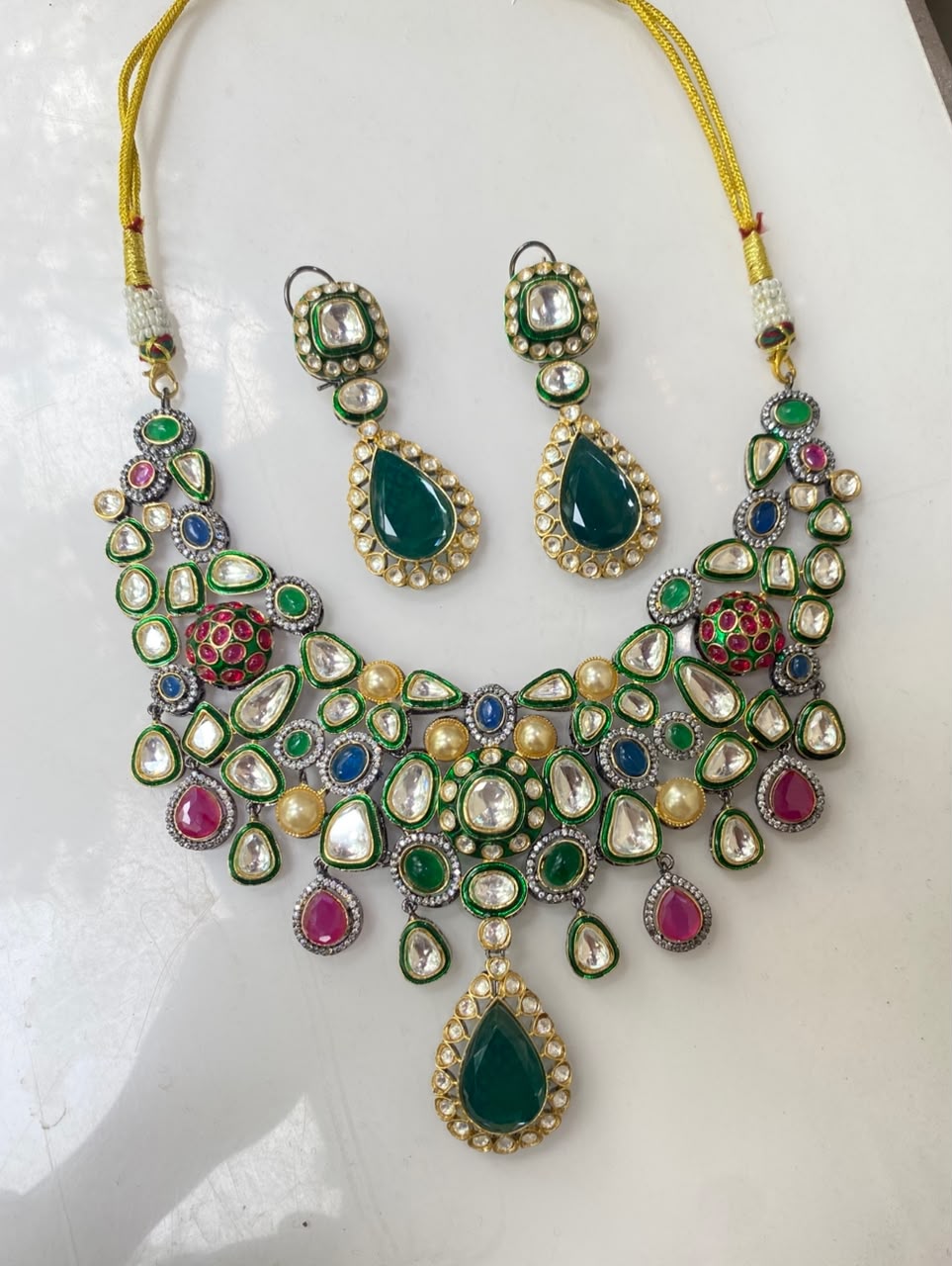 Emerald Polki Kundan Set