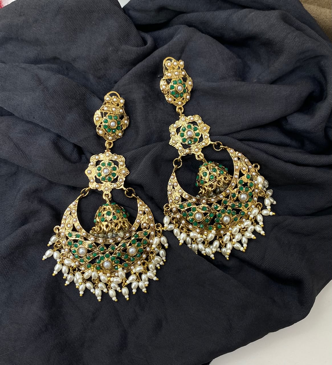 Onitra Jadau Chandbali Earrings