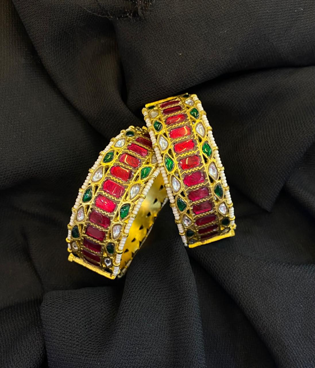 Gold Plated Polki Bangles