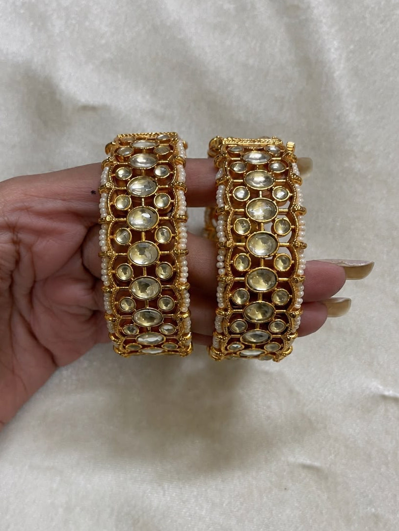 Pachi Kundan Bangles
