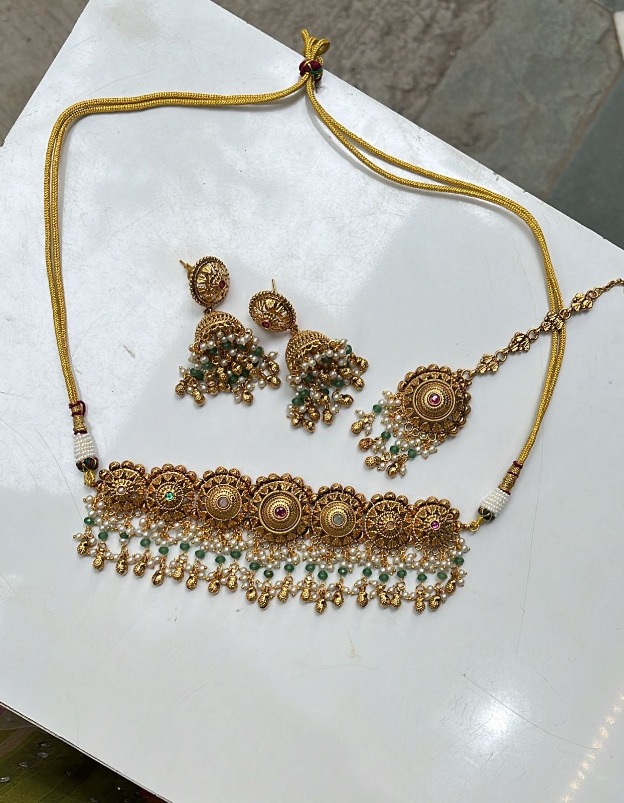 Sonam Temple Gold Choker Set