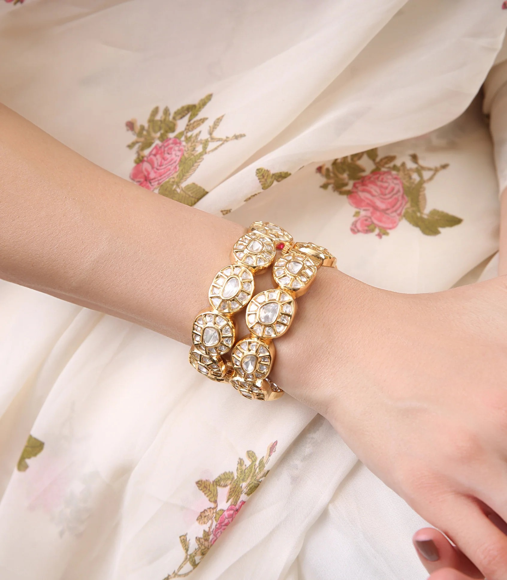 Darla Uncut Polki Kundan Bangles