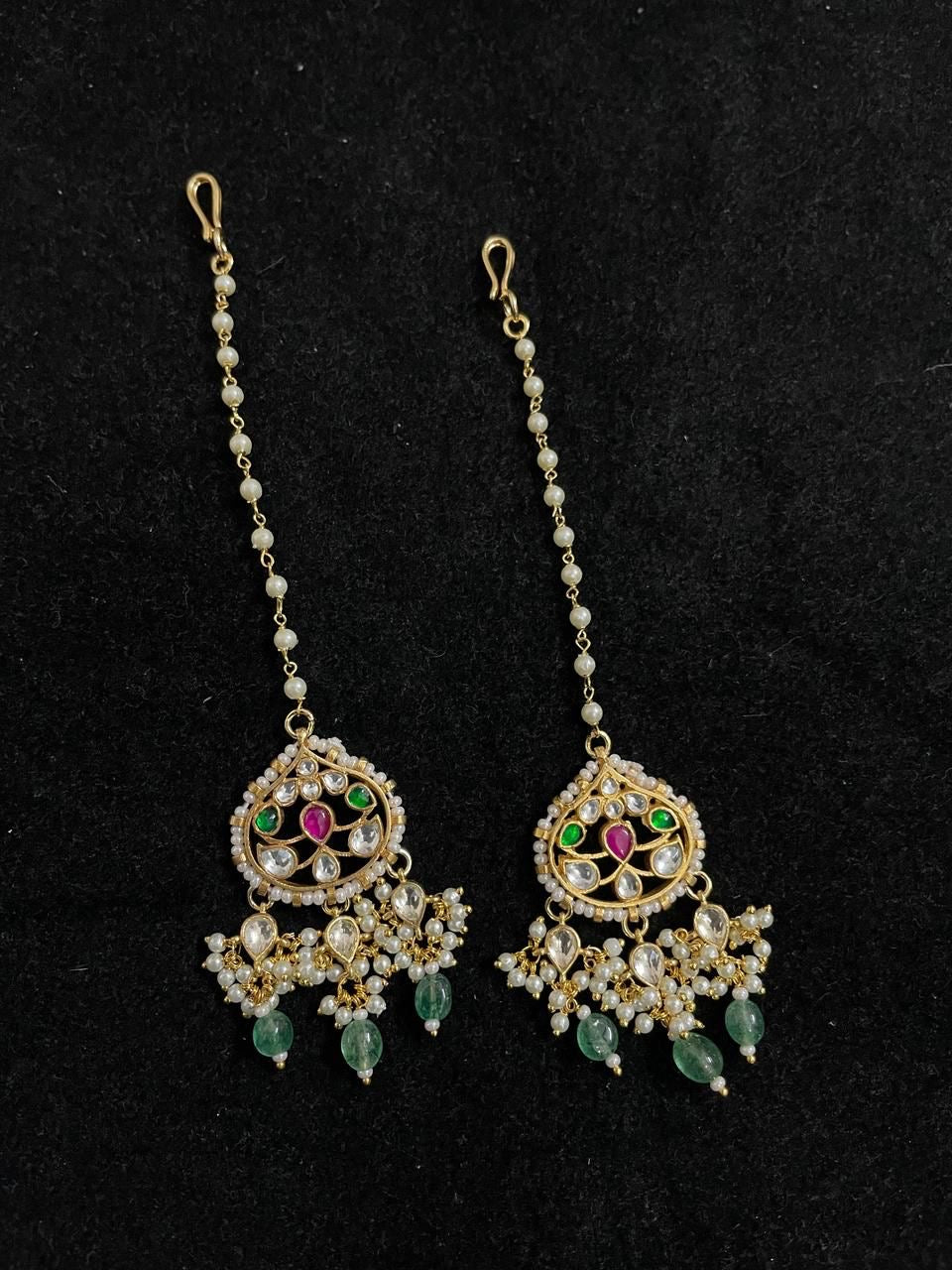 Arunima Polki Earrings with Maangtika
