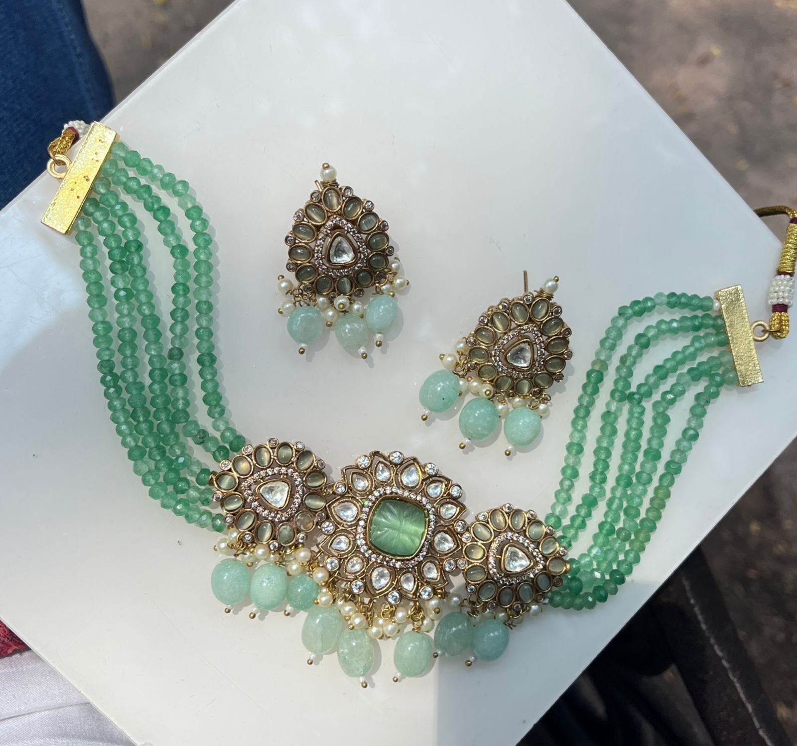 Zaheen Kundan Polki Choker Set