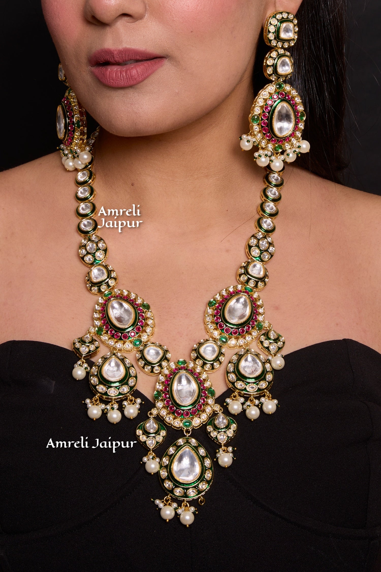 Karina Emerald Ruby Necklace Set