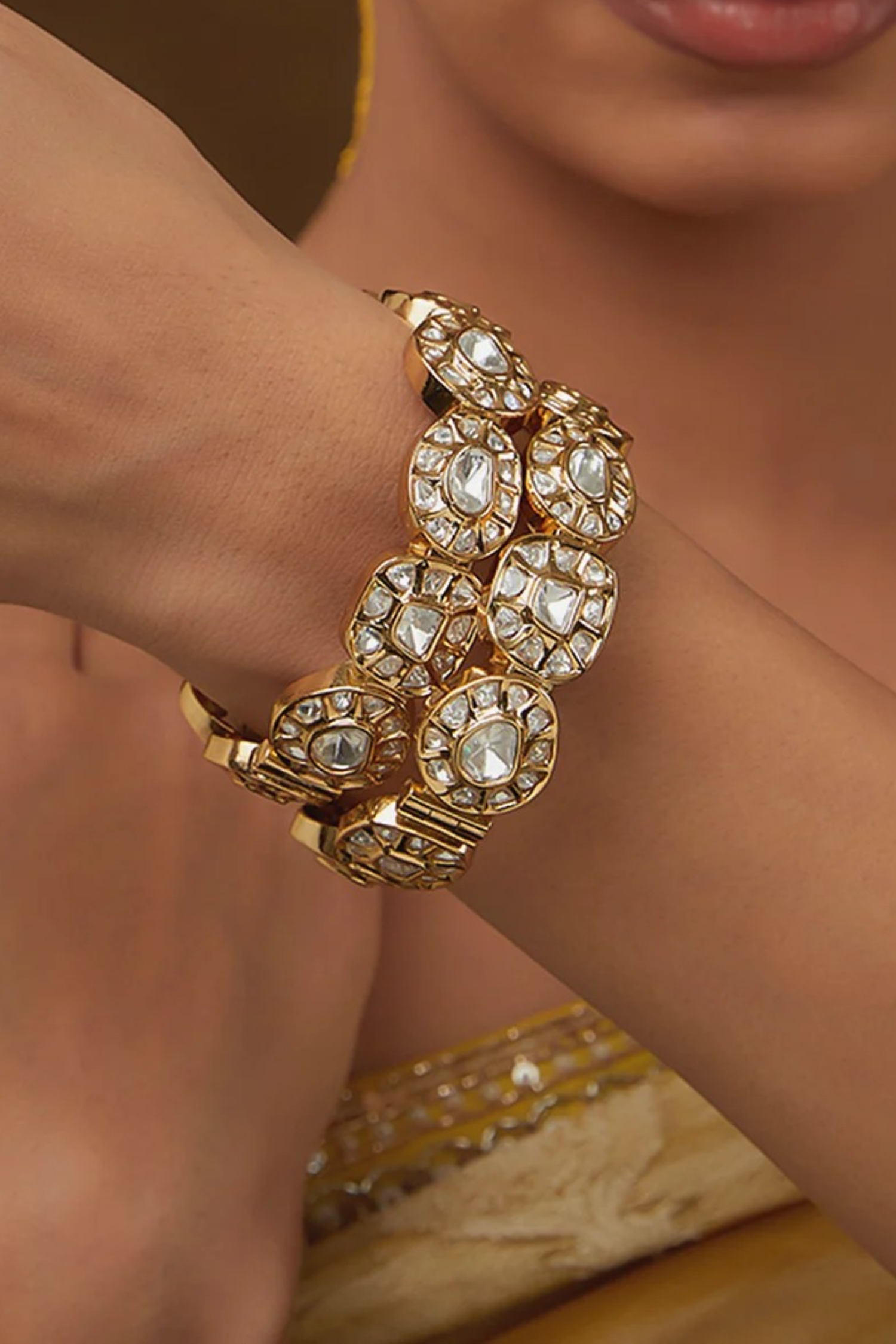 Darla Uncut Polki Kundan Bangles