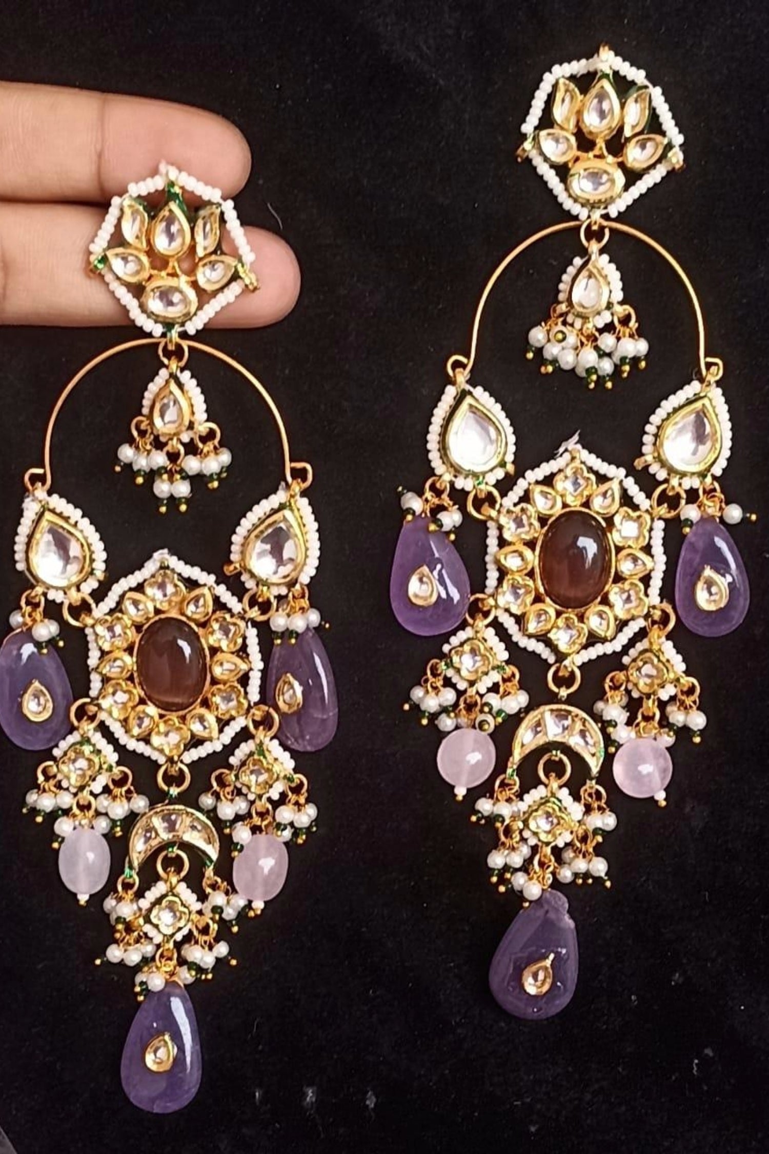 Aarya Long Kundan Earrings