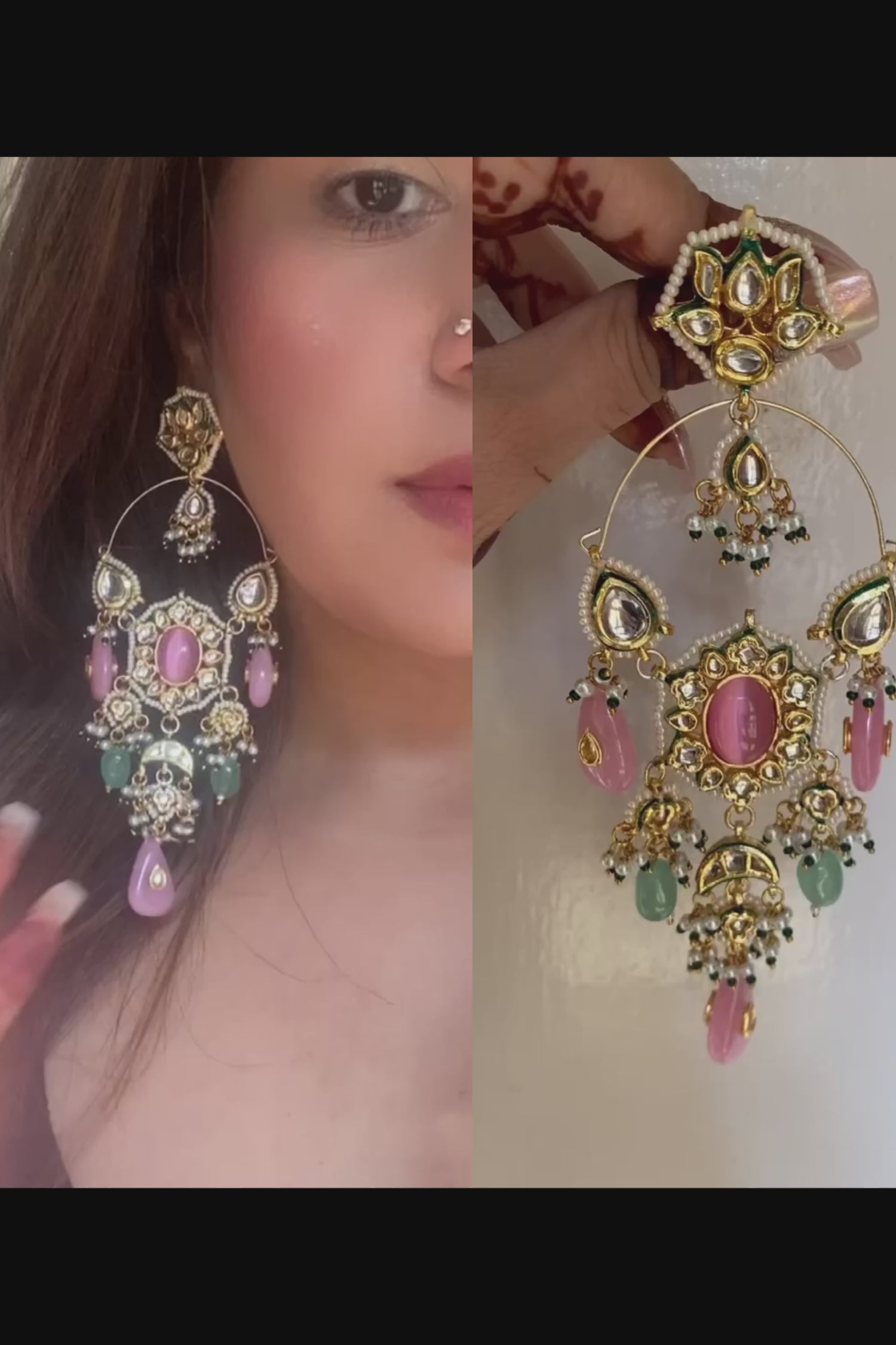 Aarya Long Kundan Earrings