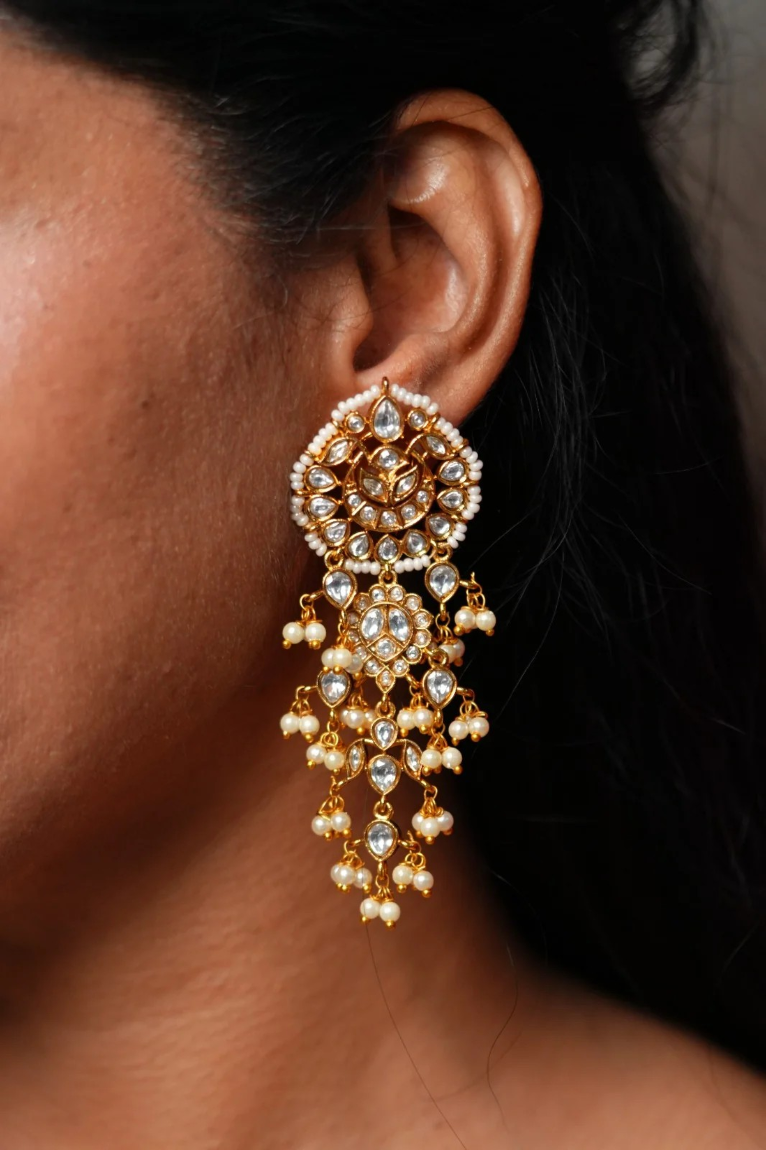 Dhruvi Polki Kundan Earrings