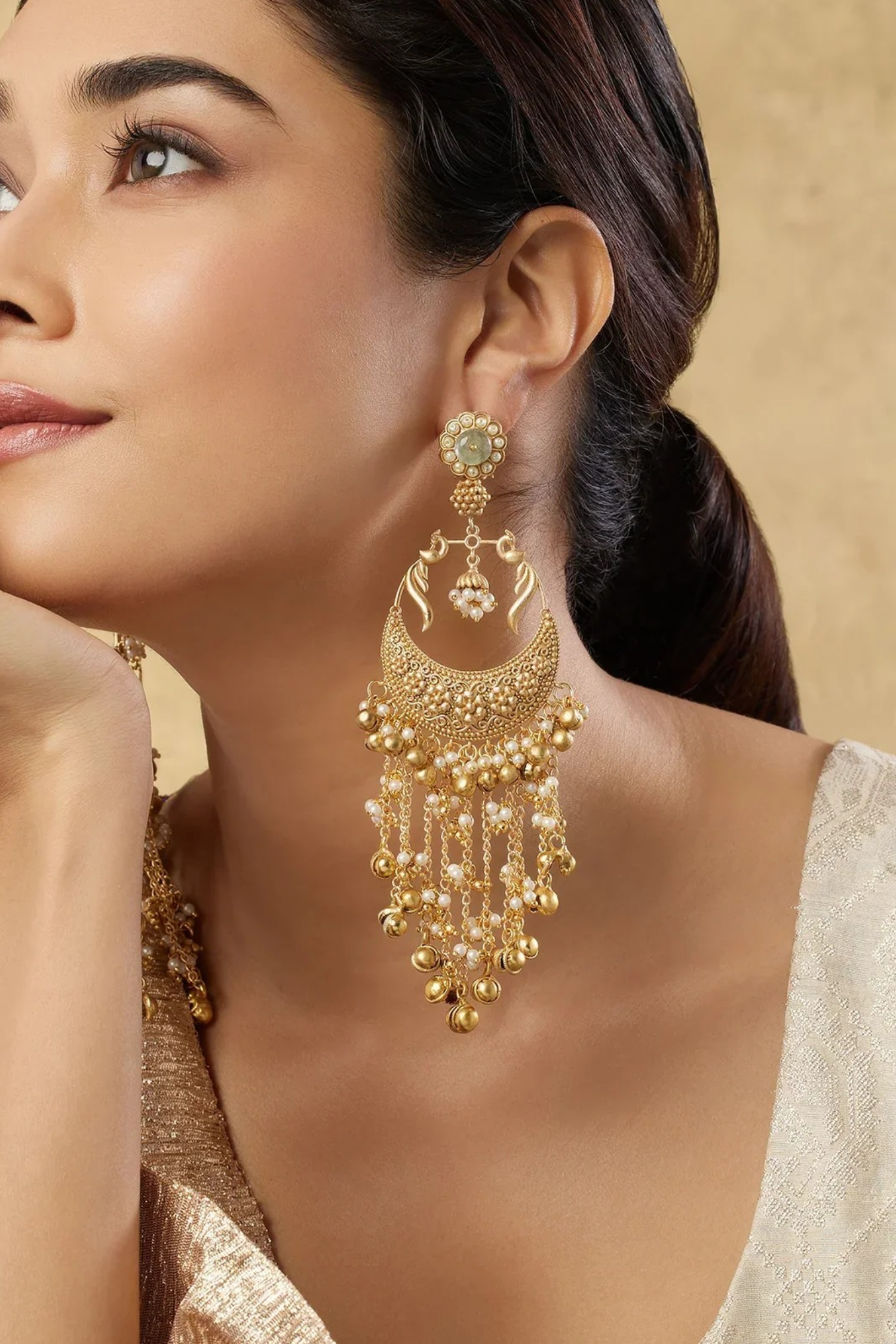 Kareena Gold Long Earrings